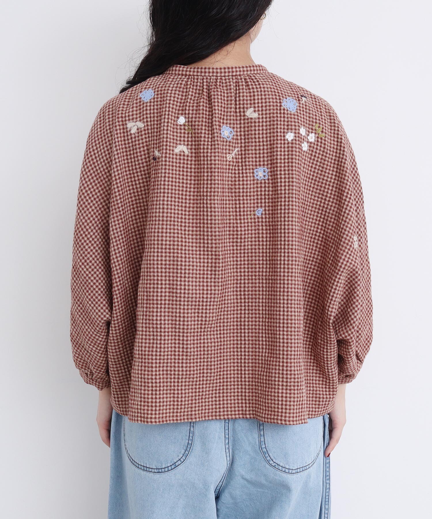 AMBIDEX Store 【予約販売】〇お花スケッチ ファー刺繍ブラウス