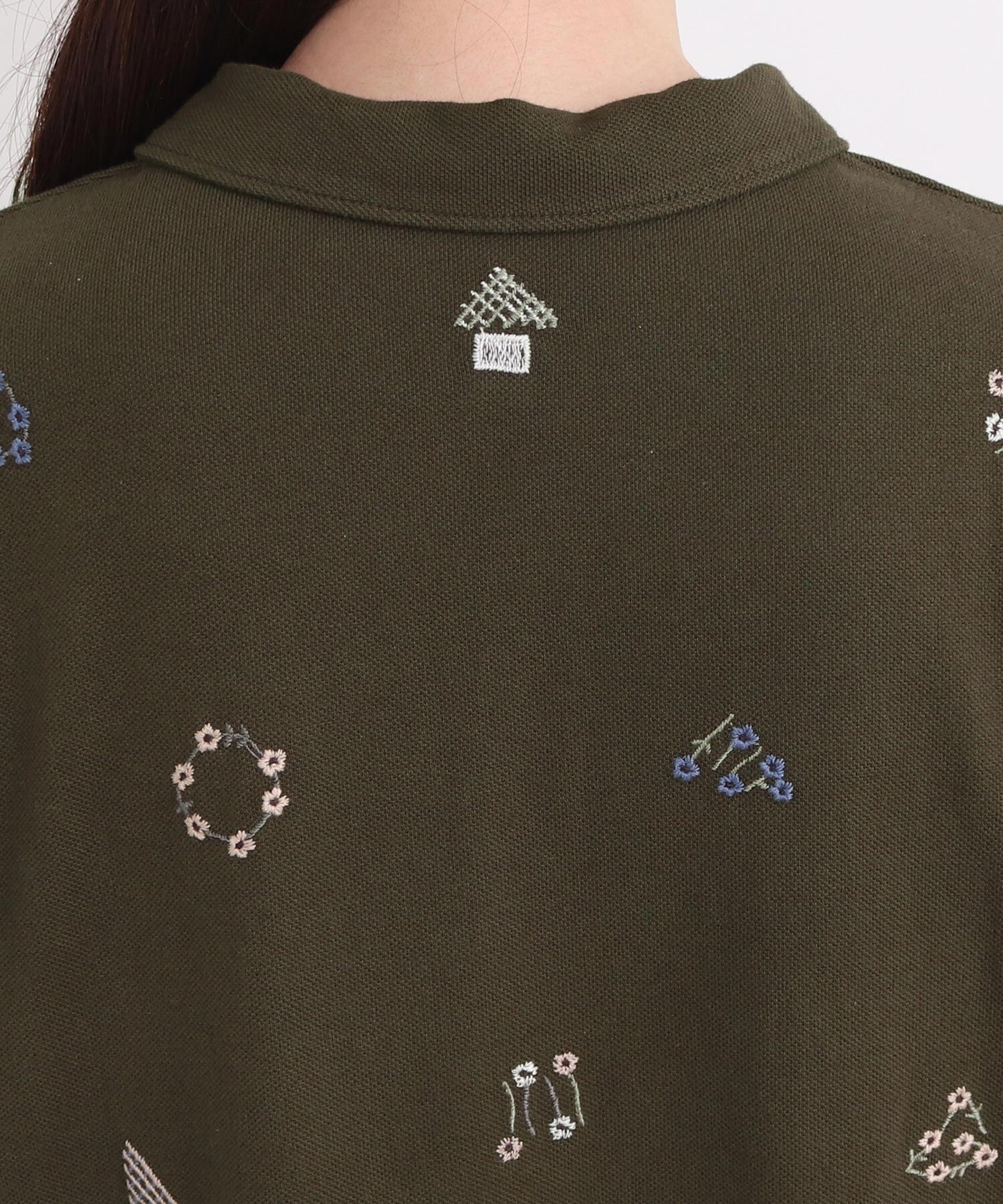 AMBIDEX Store ○まるさんかくしかく刺繍 ポロシャツワンピース