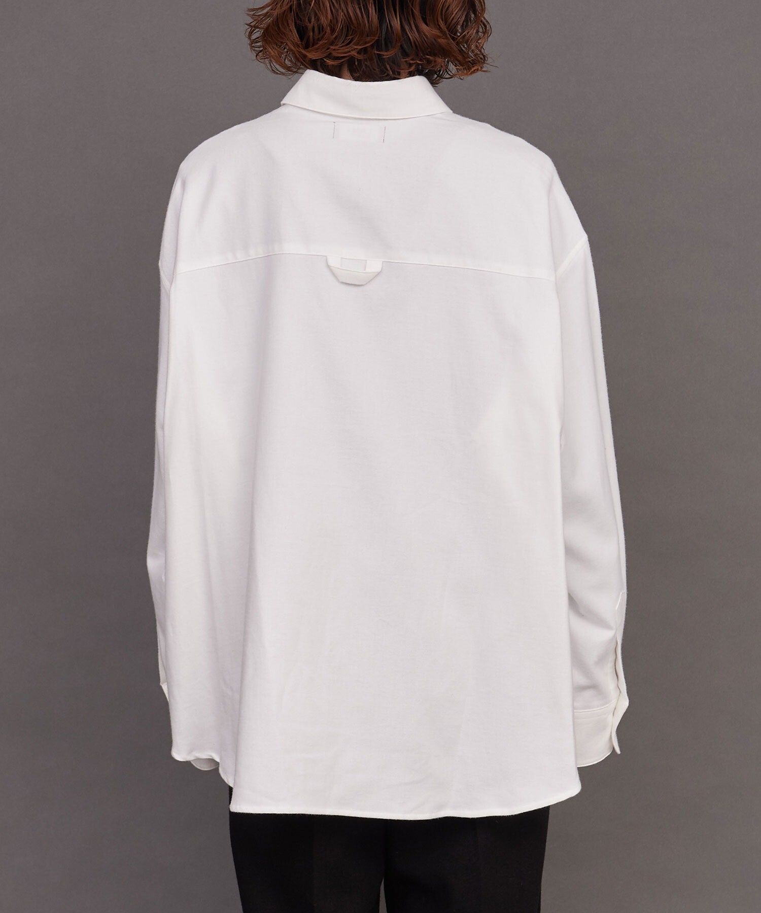 AMBIDEX Store ○COTTON FLANNEL 数字刺繍ビッグシャツ(F シロ): l