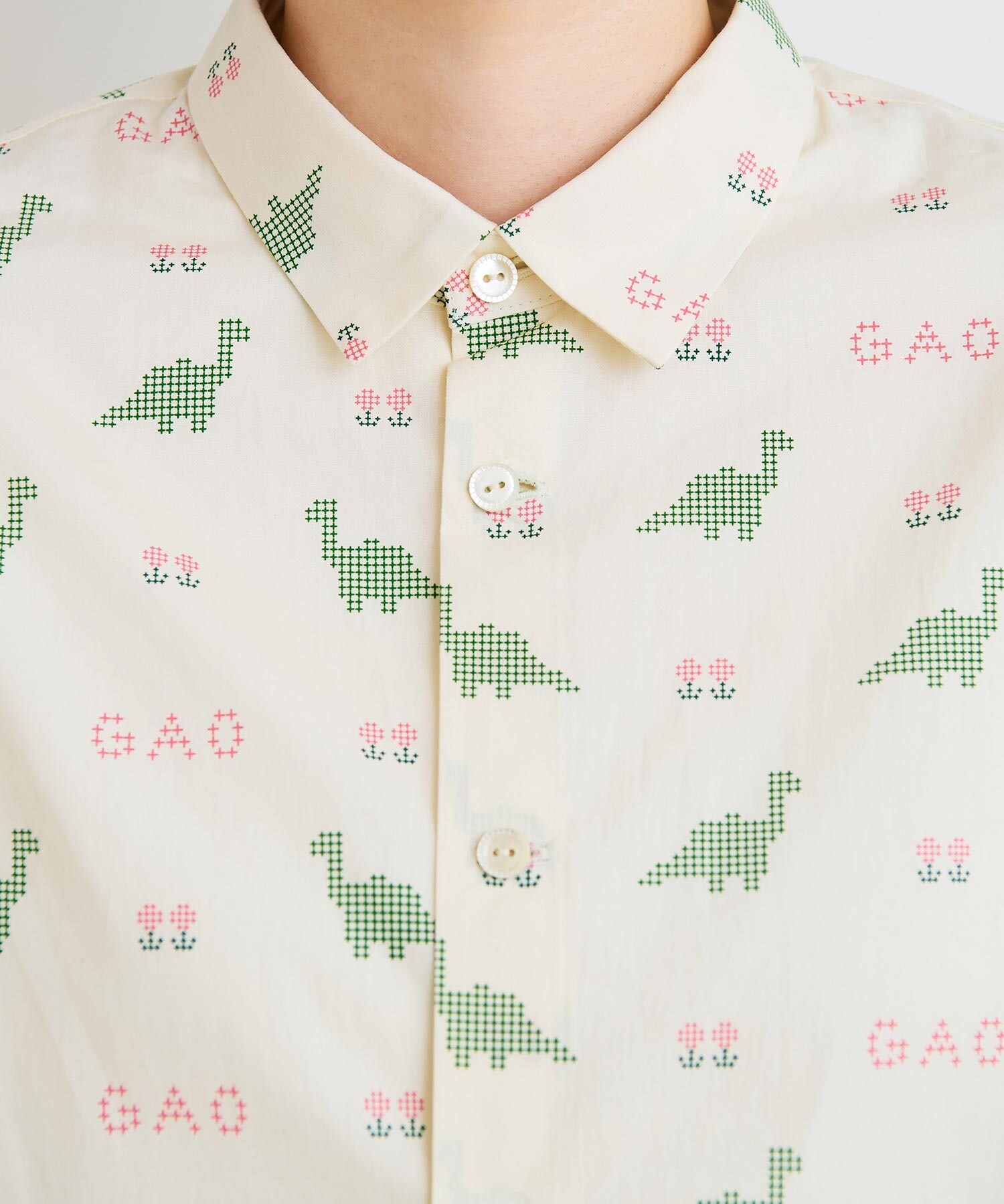 AMBIDEX Store △○8bit Dinosaur ブラウス(F ベージュ): l
