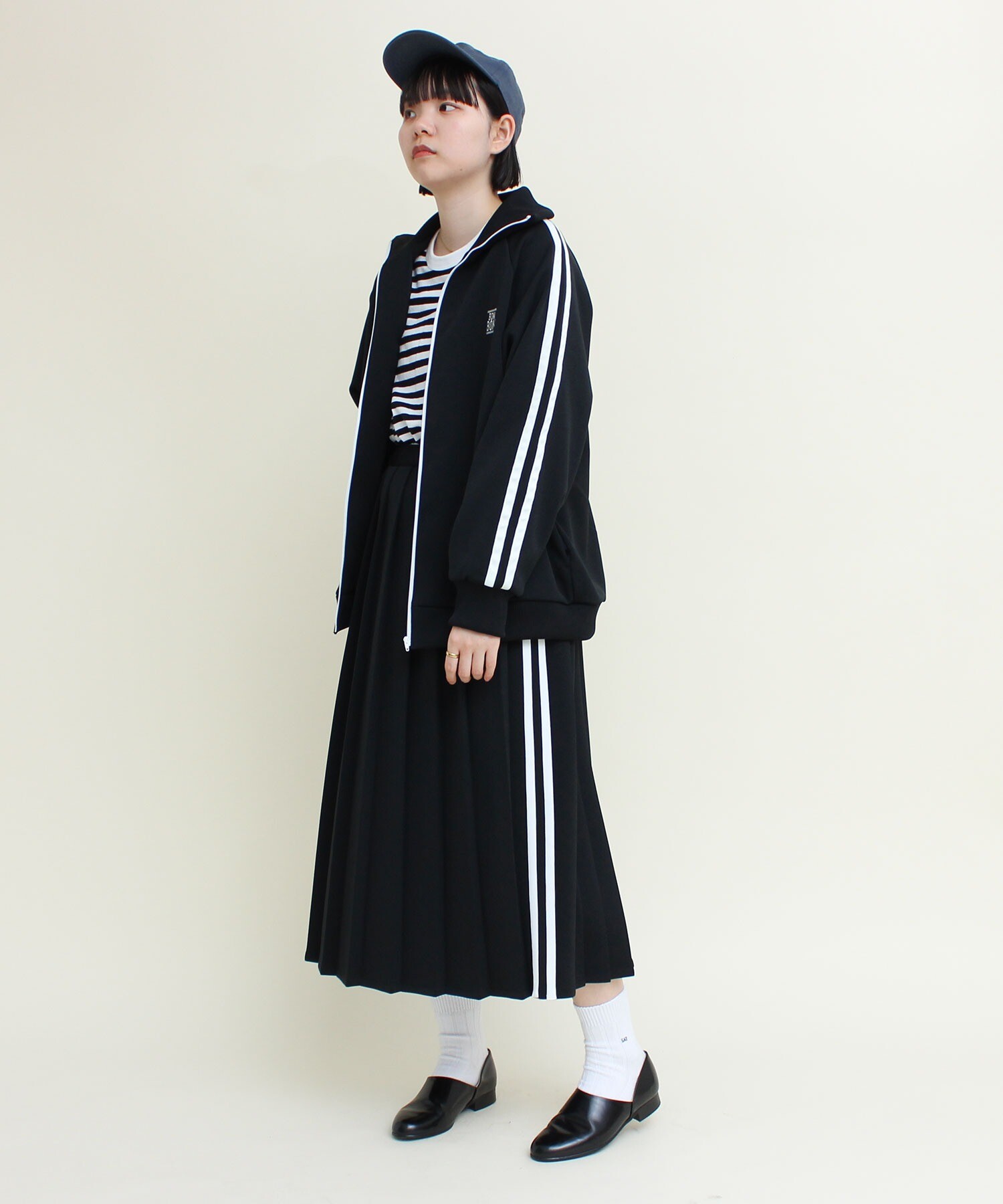 AMBIDEX Store LINE Jersey pleats SKIRT 2024SS(F パープル): l 