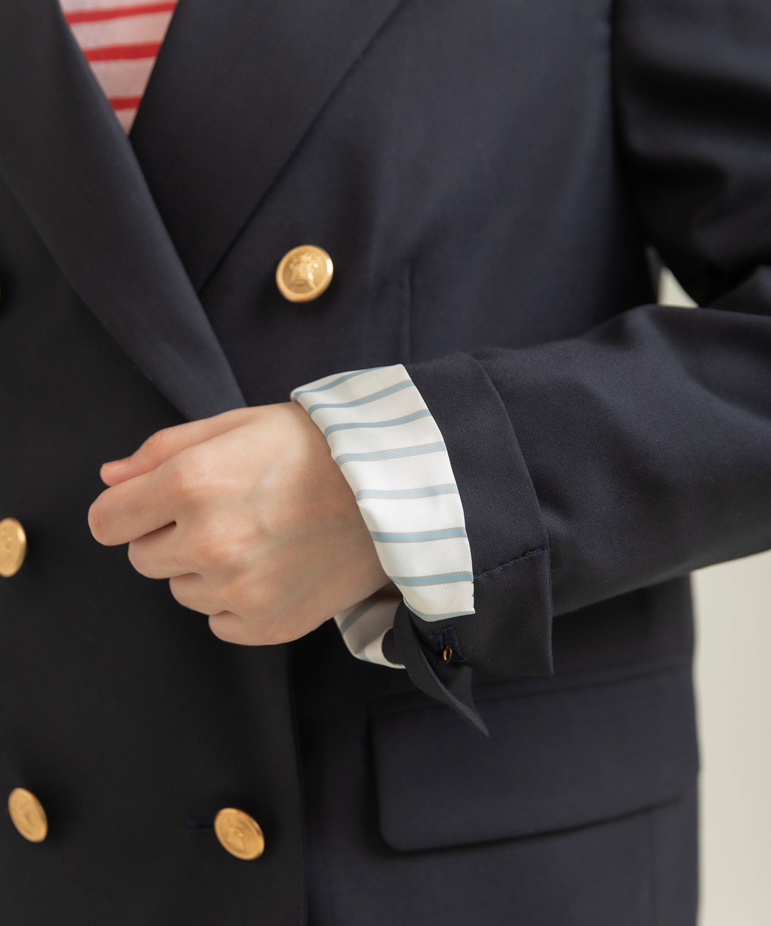 トロ ダブル釦紺ブレザー