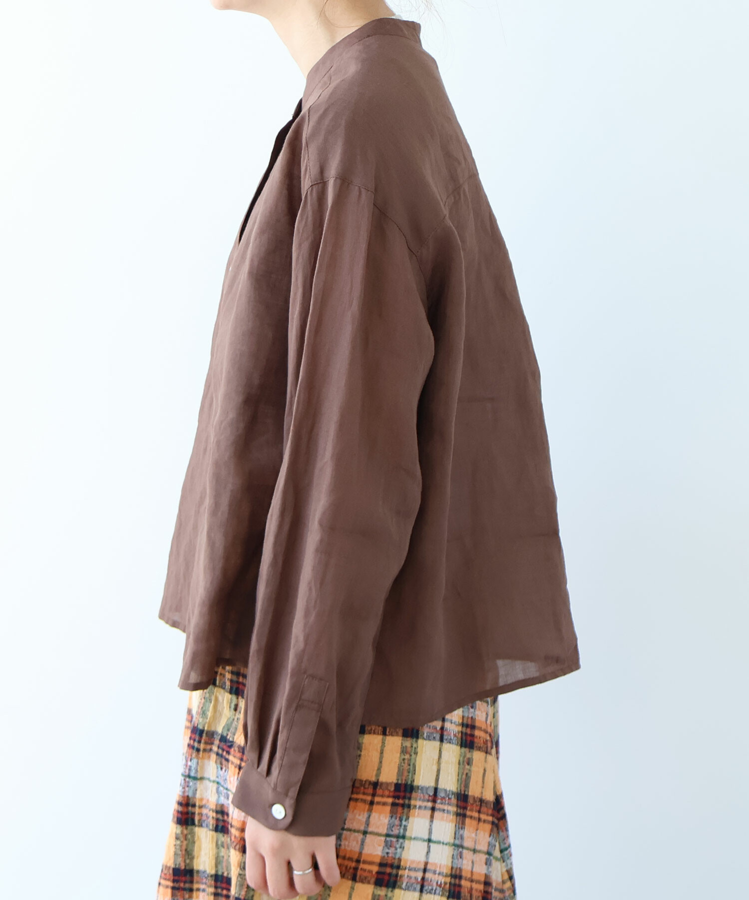 AMBIDEX Store ○ Ramie short ブラウス(F ブルーグレー): bulle de savon