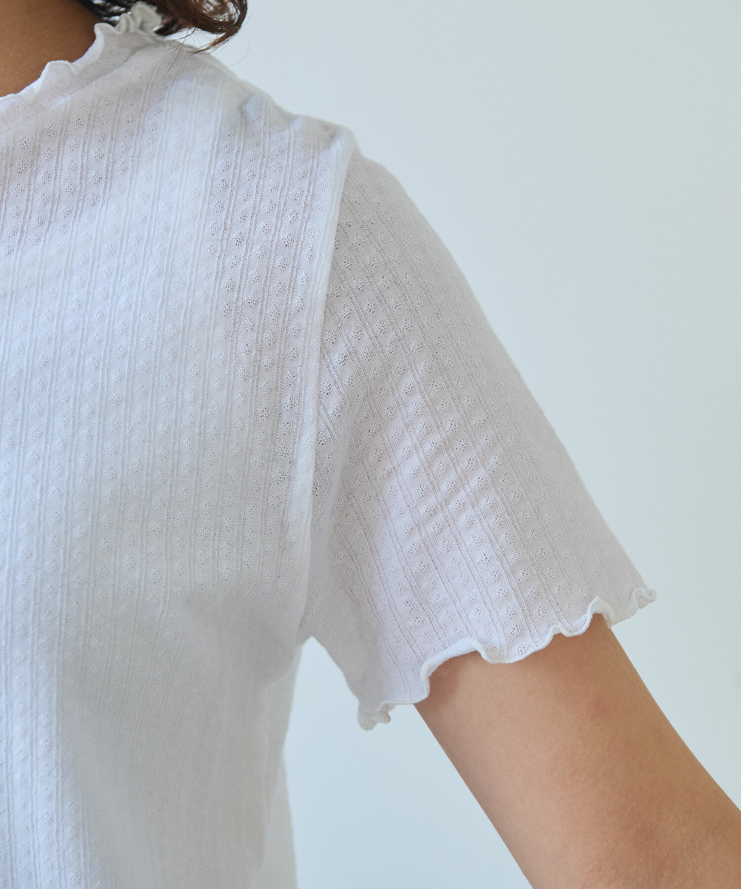 tシャツ 強撚針抜ジャカード 半袖プルオーバー レディース △強撚針抜ジャカード 半袖プルオーバー（Tシャツ/カットソー