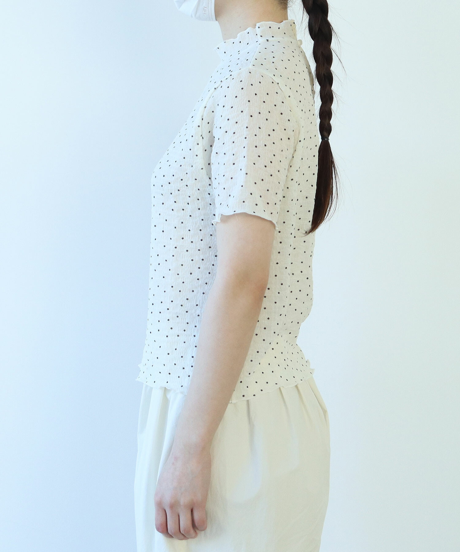 tシャツ syuwa syuwa dot ハイネック半袖プルオーバー レディース △syuwa syuwa dot ハイネック半袖プルオーバー（Tシャツ