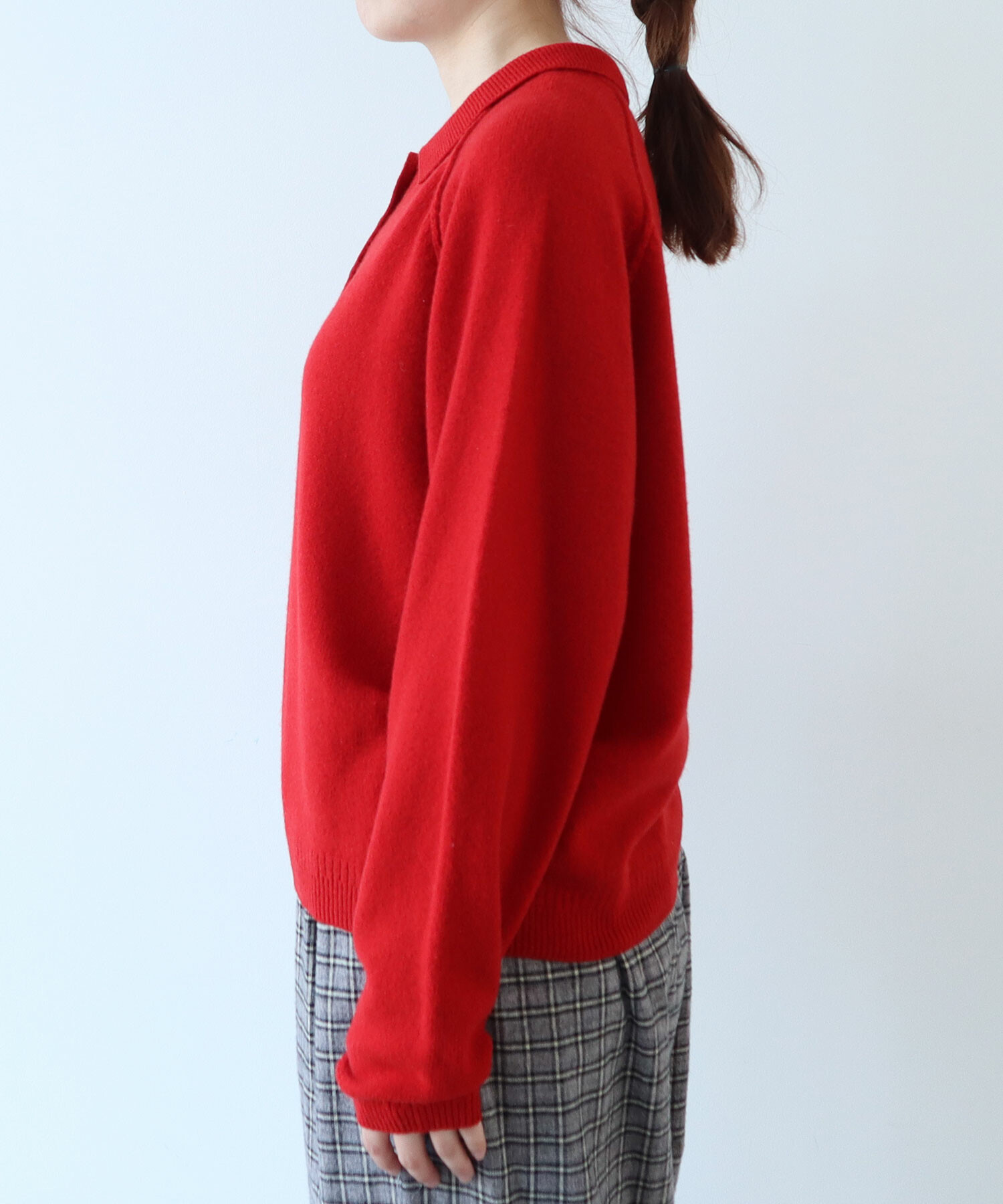 AMBIDEX Store 〇 ジーロンラム ポロニット プルオーバー(F ミズイロ