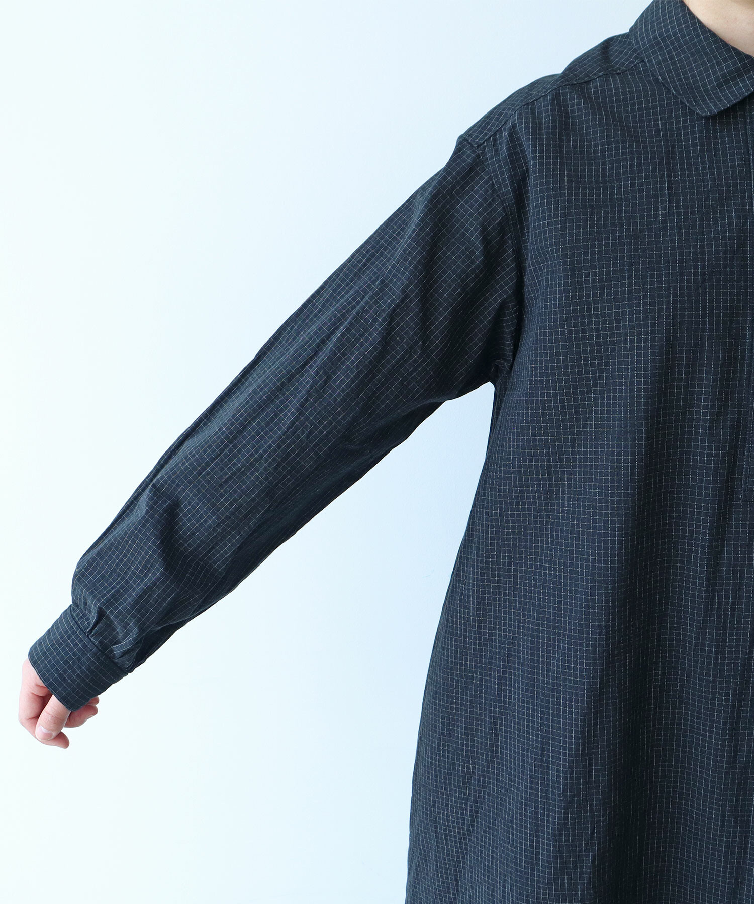 AMBIDEX Store △〇 ナチュラルリップルボイル シャツワンピース(F アイボリーチェック): bulle de savon