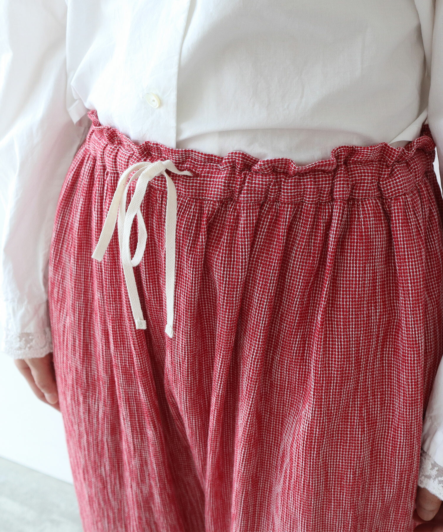 vintage グリーンチェックイージーパンツ　ピンク AMBIDEX Store ○〇 mini gingham パンツ(F アオ): bulle de savon