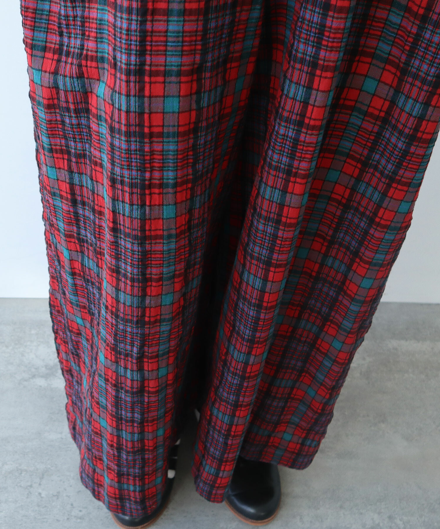 AMBIDEX Store △〇 サッカー タータンチェック サロペット(F アカ