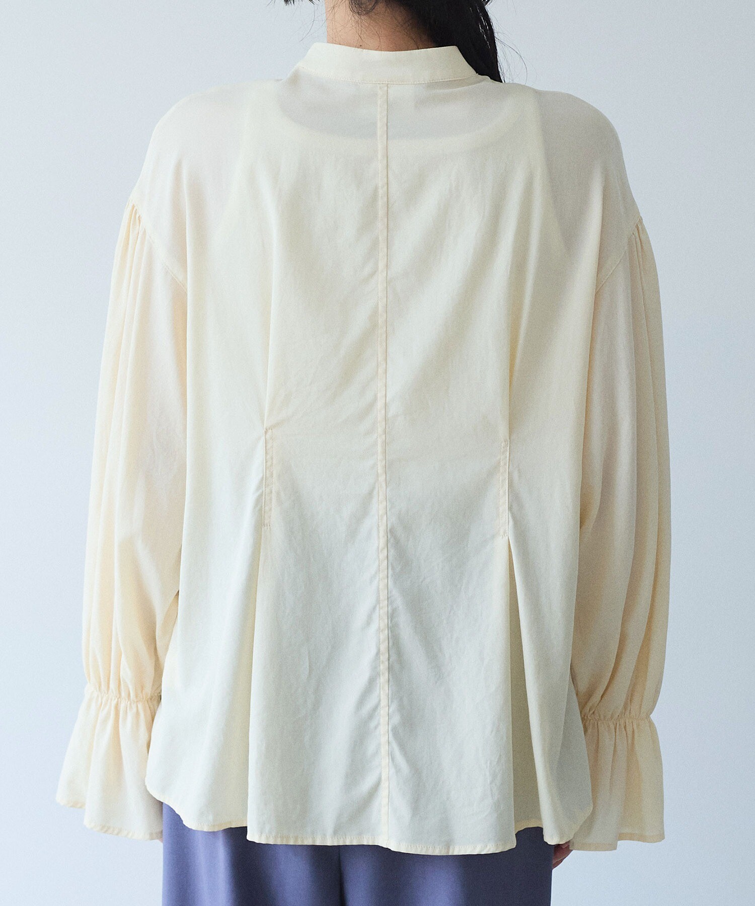 AMBIDEX Store hightwist cotton gather sleeves ブラウス(F イエロー