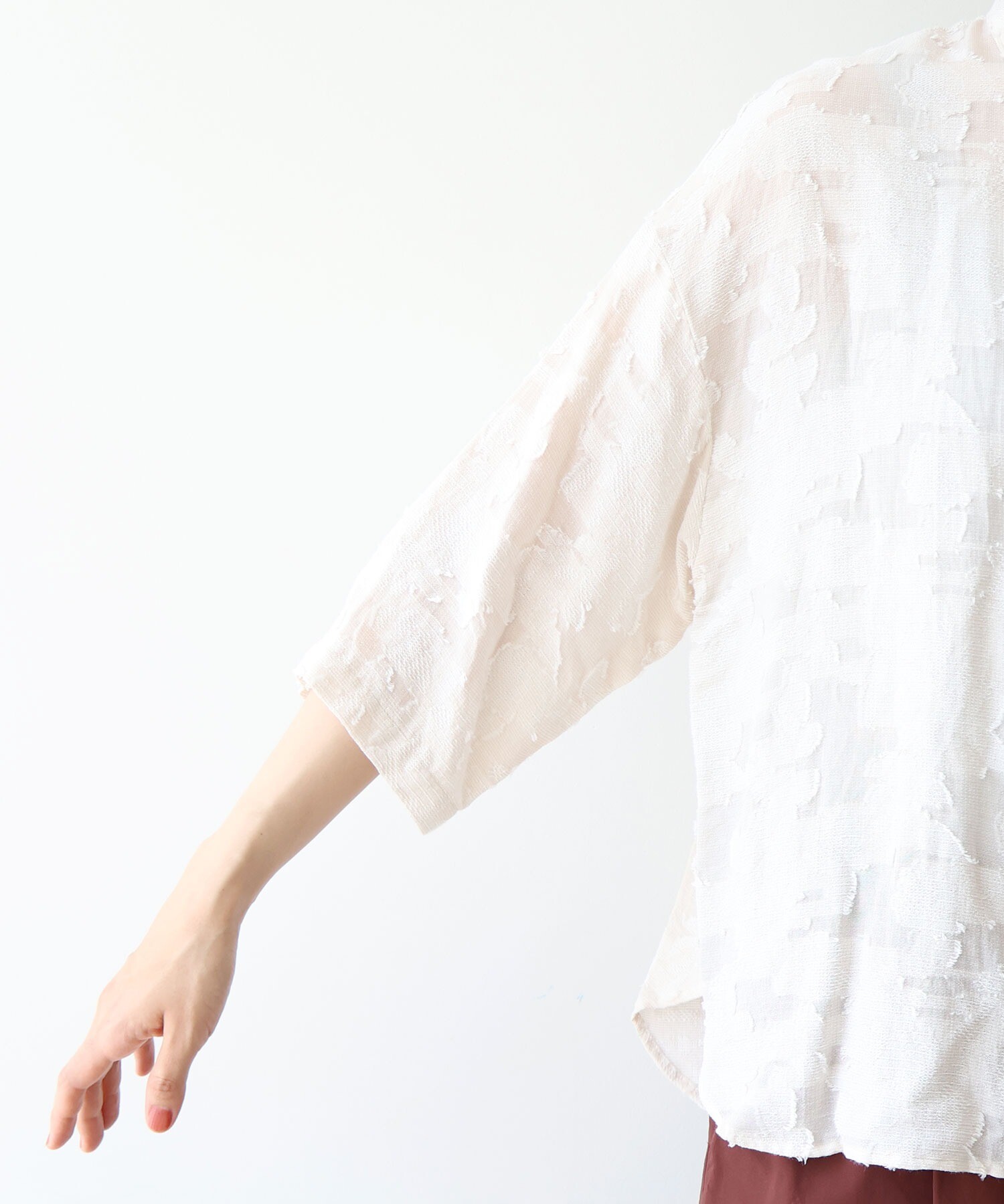 AMBIDEX Store ○シアーカットジャカード シャツ(F クロ): yuni