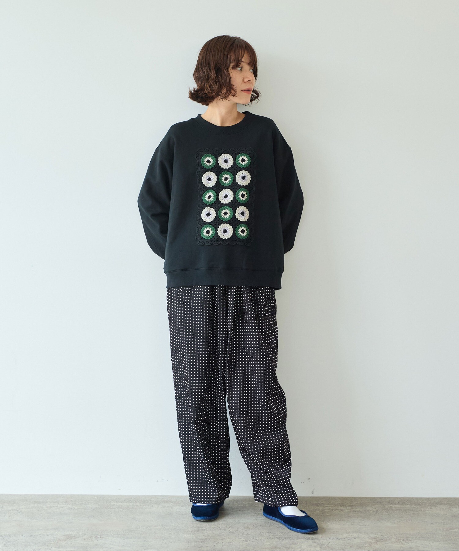 AMBIDEX Store △コットン裏毛レースプルオーバー(F シロ): yuni