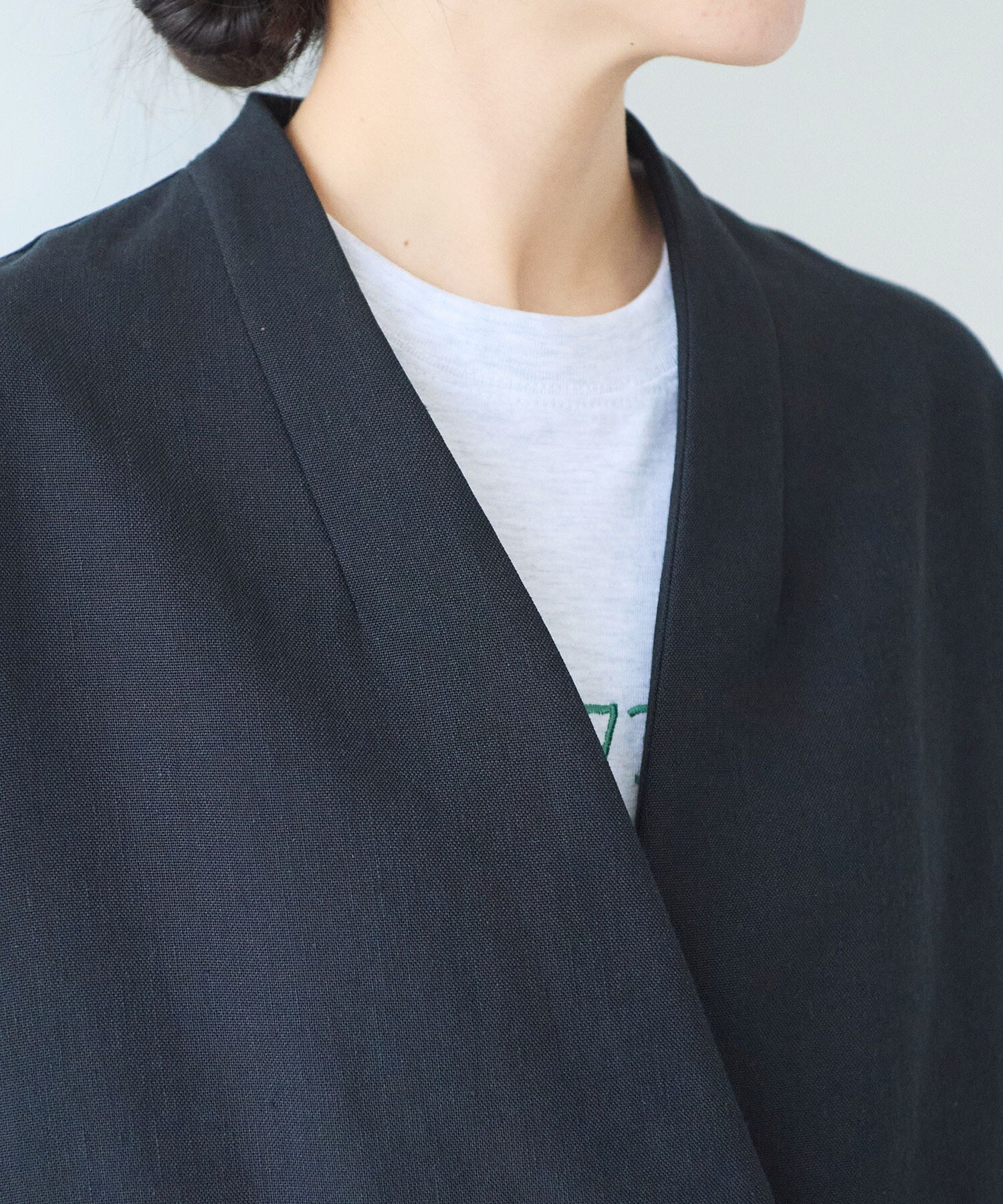 AMBIDEX Store Linen/Polyester double cocoon no collar ジャケット(F