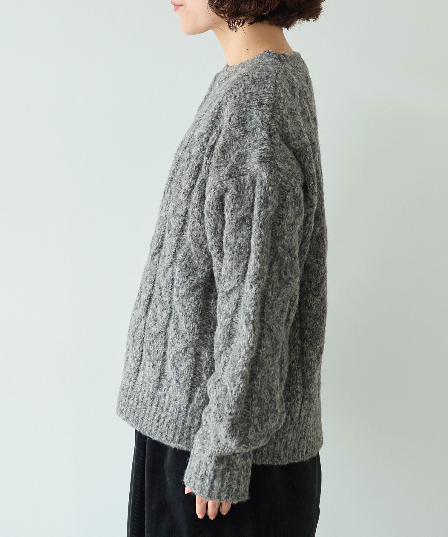 AMBIDEX Store ○malibo mix ウール アラン編みプルオーバー(F チャ): yuni