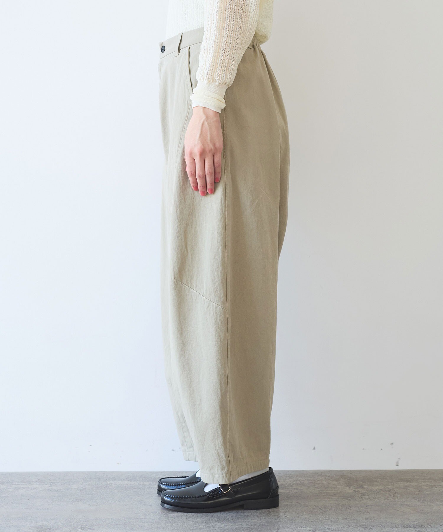 AMBIDEX Store ○強撚コットン近江晒 コクーンパンツ(F カーキ): yuni