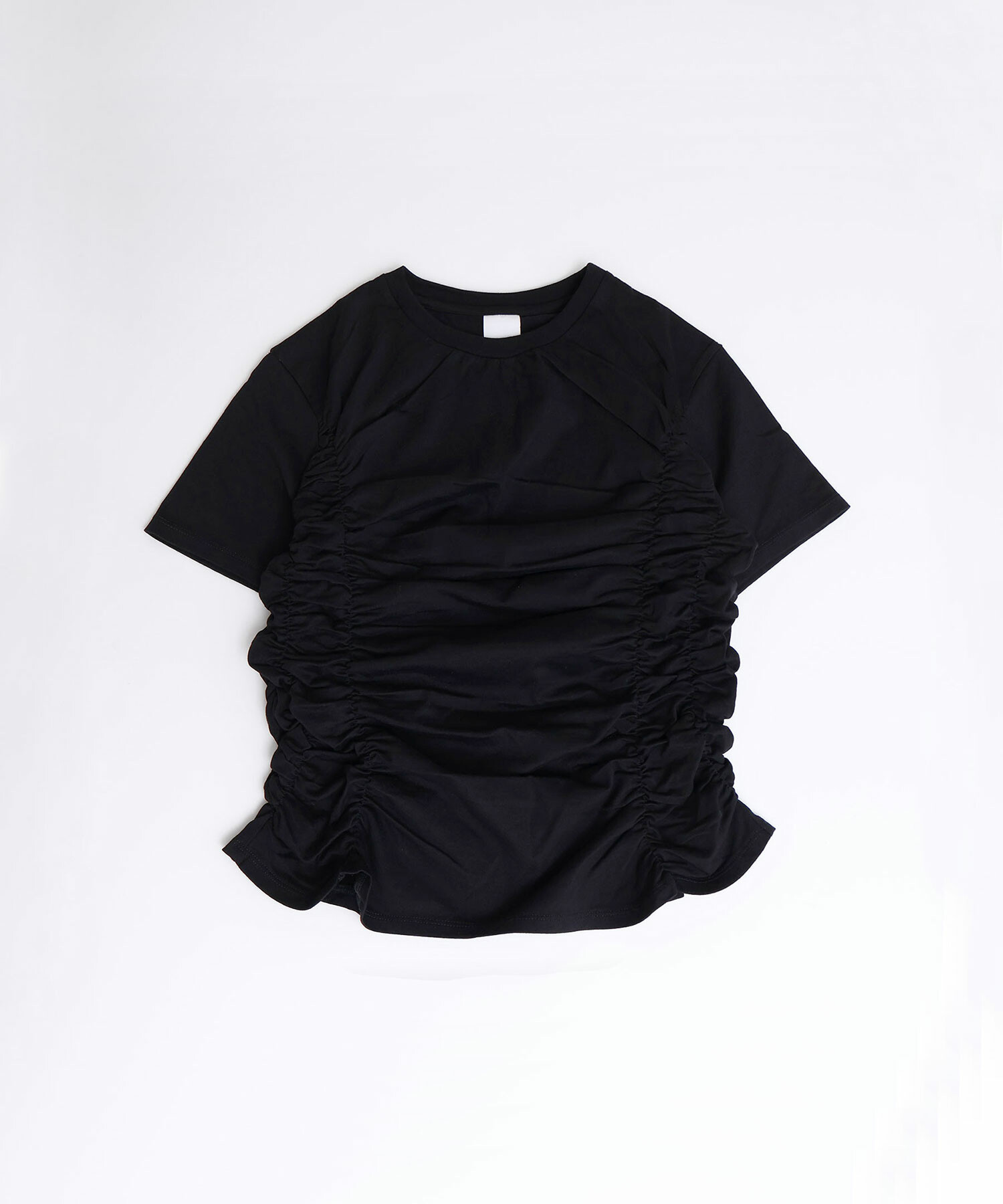 【値下げ】ENFOLD クリア天竺　レイヤードTシャツ　ブラック ENFOLD エンフォルド SHIRT LAYERED T-SHIRT シャツレイヤードT