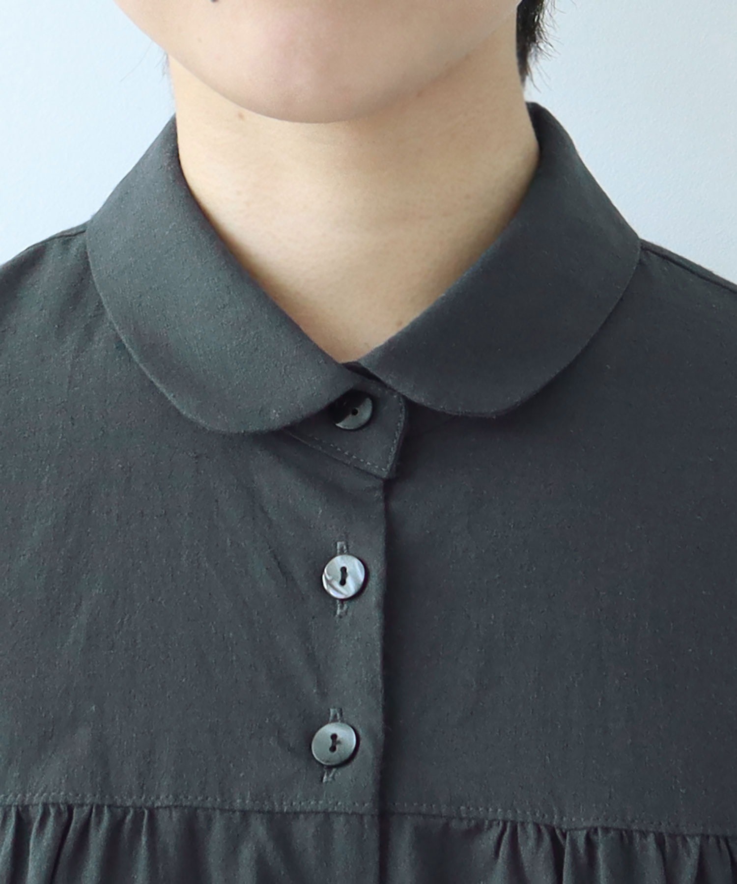 Bernhard Willhelm コットンリネン ワンピース ギャザー襟 Bernhard Willhelm コットンリネン ワンピース ギャザー襟