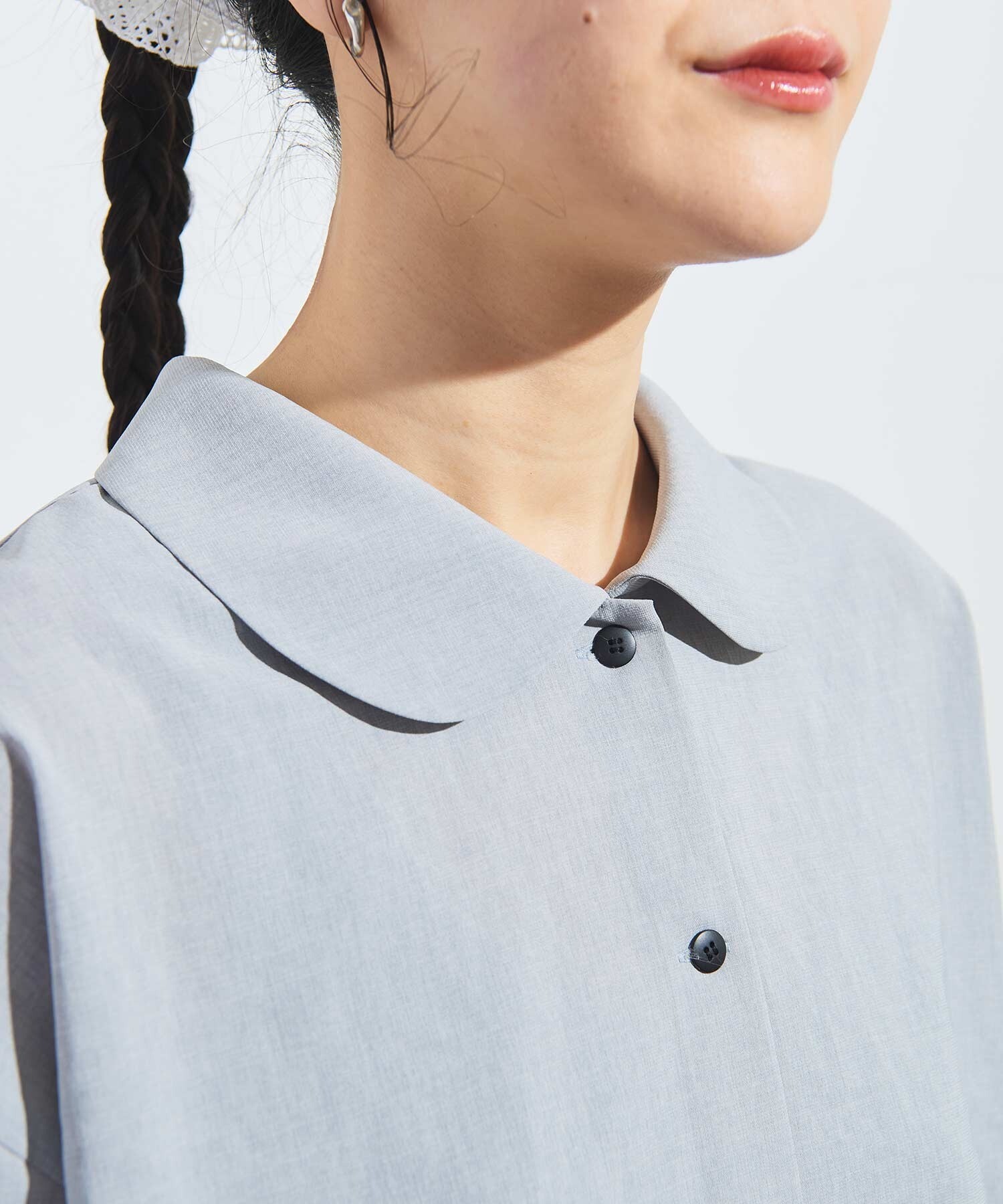 ルブラン AMBIDEX Store 〇round collar shirt (F サックス): l'atelier
