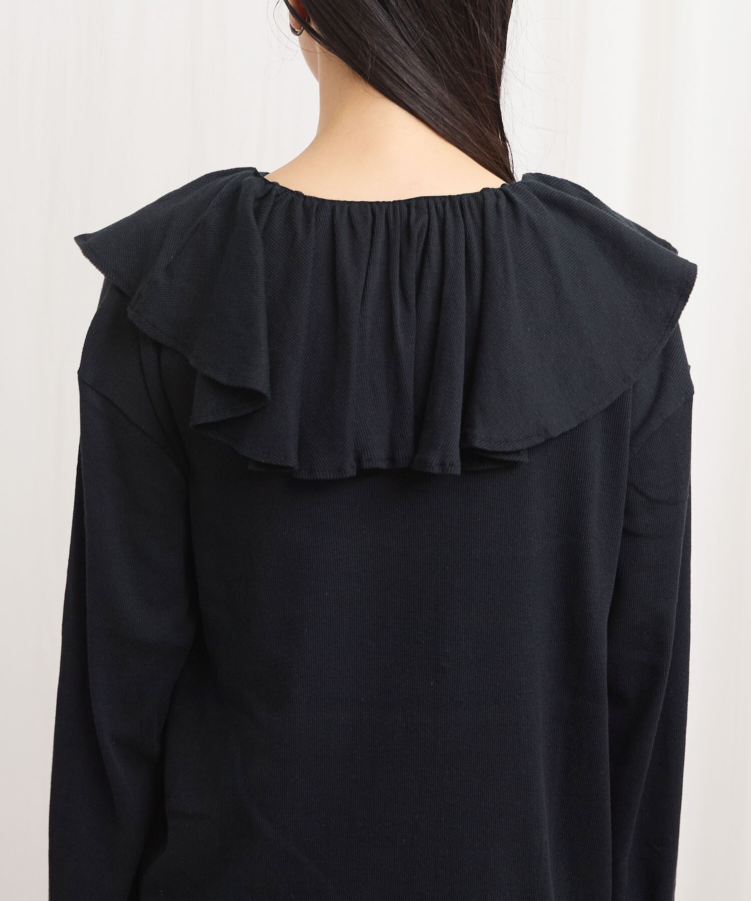 ▪️専用　BORDER FRILL TOP(38) 　BLACK 40%OFF】summery frill top～ｻﾏﾘｰﾌﾘﾙﾄｯﾌﾟ | flower／フラワー公式通販
