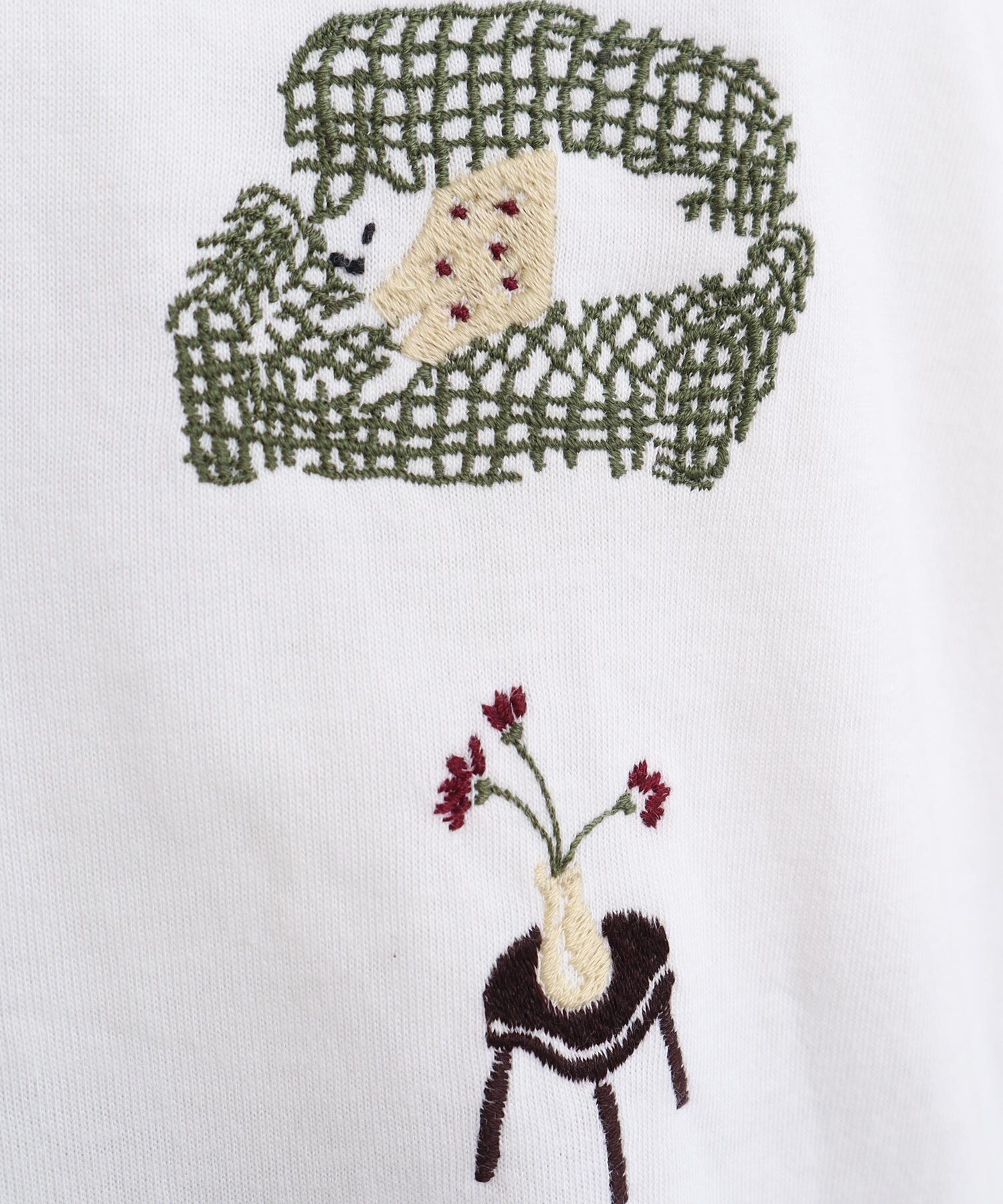 AMBIDEX Store ○イス生活 刺繍Tシャツ(F オートミール): l'atelier du