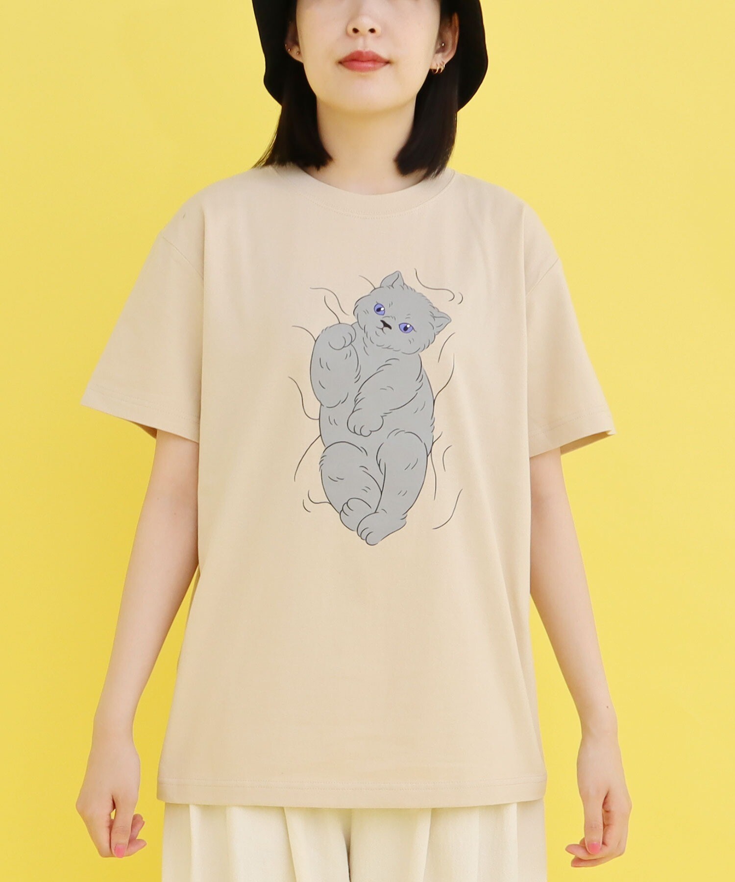 AMBIDEX Store 【予約販売】○子猫プリント Tシャツ(F グリーン): l