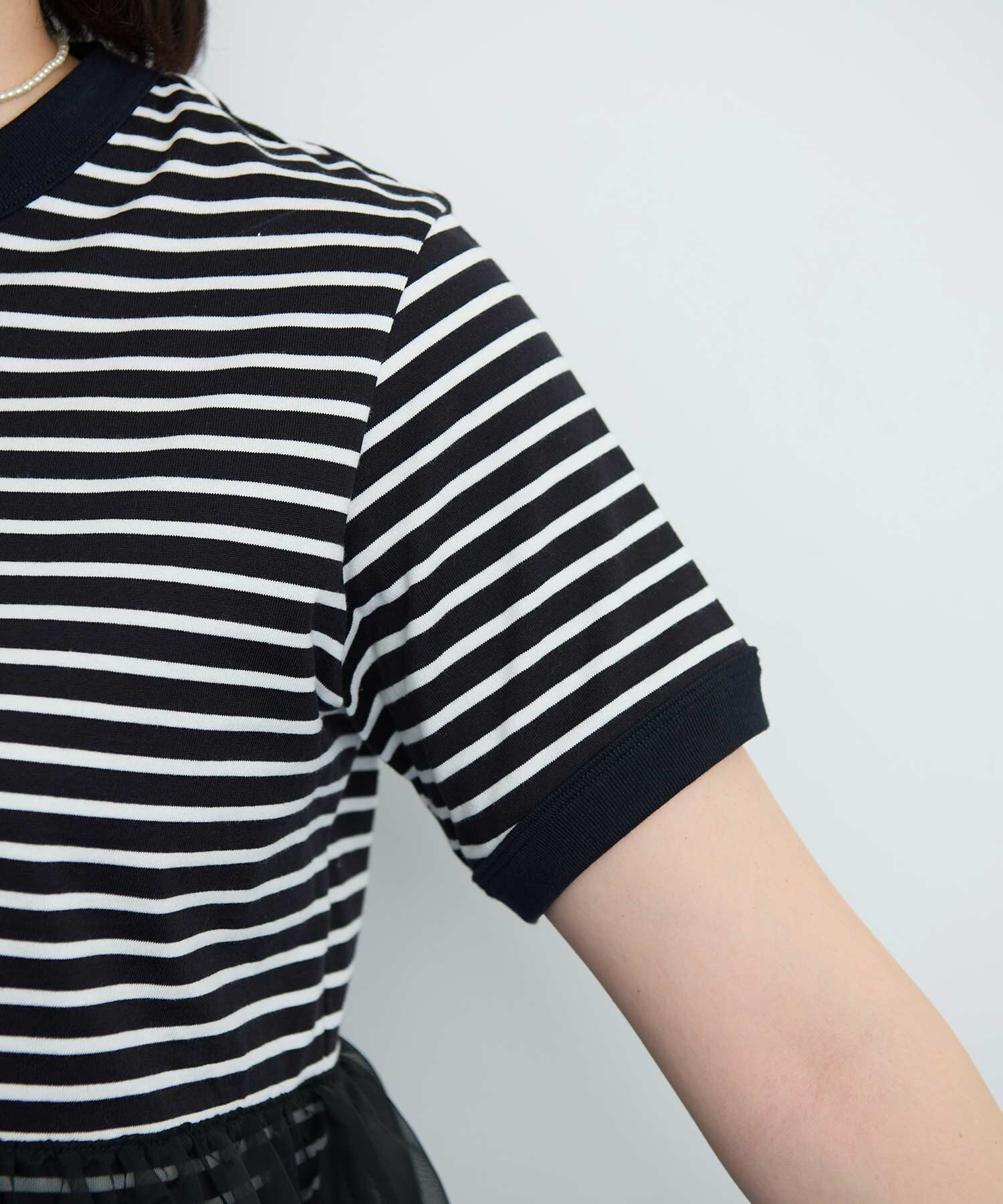 ORGANDY ボーダーTシャツ AMBIDEX Store ORGANDY ボーダー Tシャツ (F グレー): l'atelier