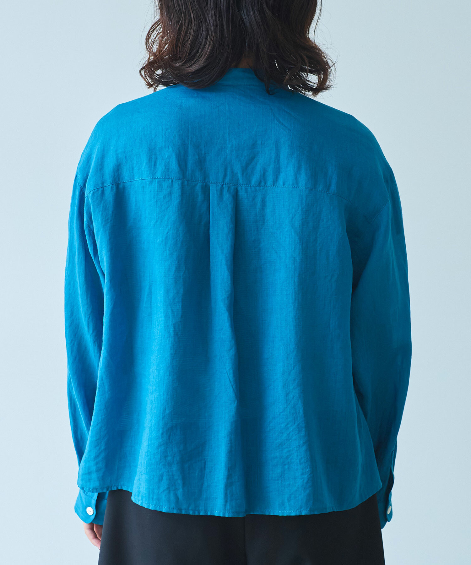 AMBIDEX Store 〇 Ramie ショート ブラウス(F クロ): bulle de savon