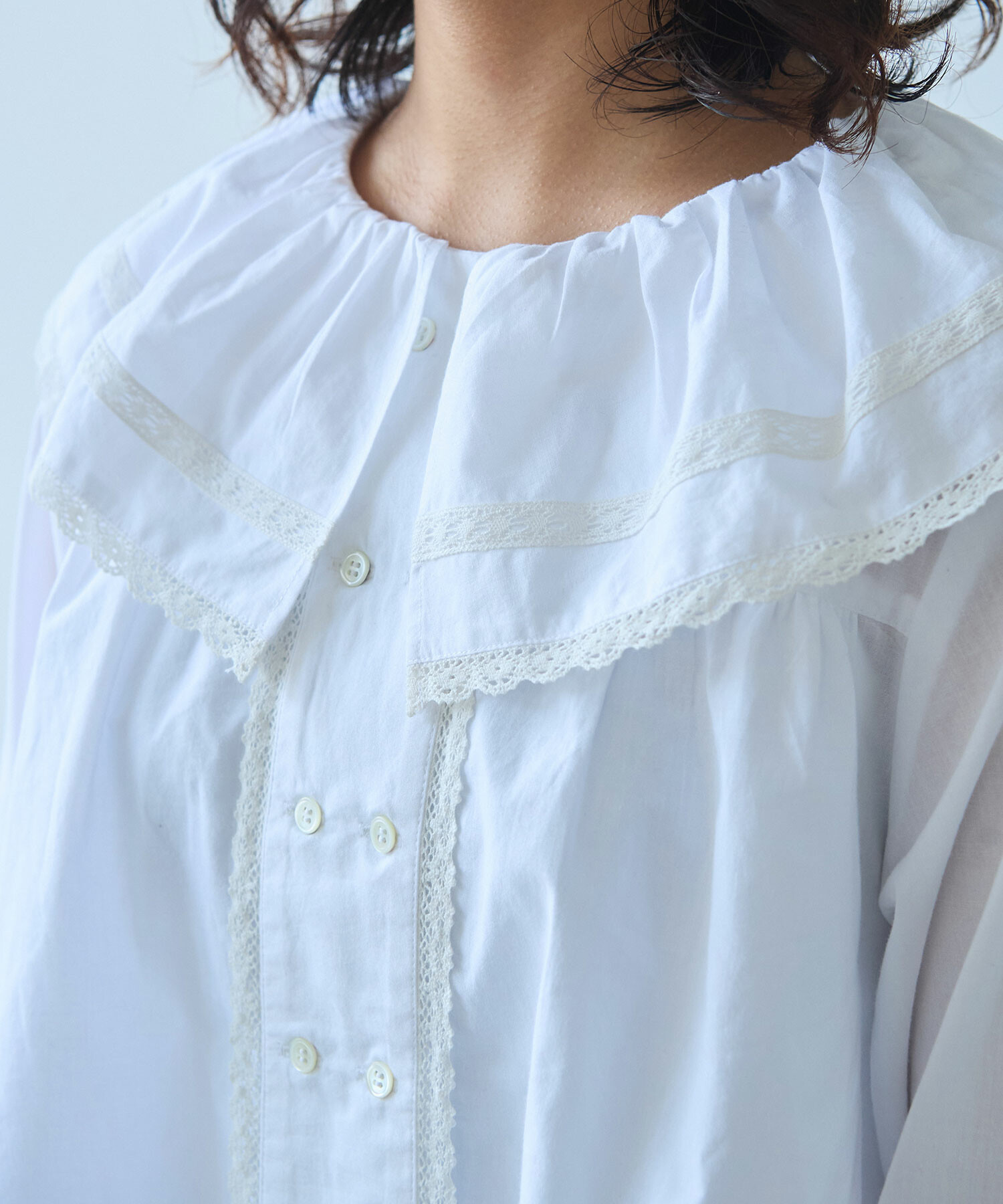 AMBIDEX Store ○〇 60sローン lace ブラウス(F シロ): bulle de