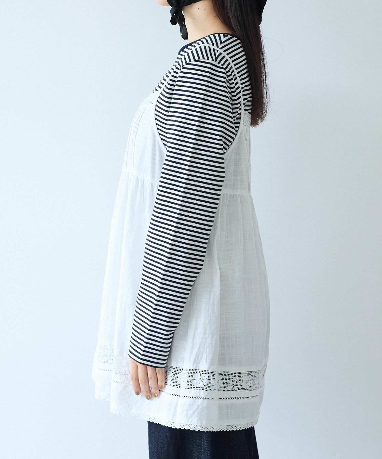 AMBIDEX Store 〇 コットン / リネン lace×pin tuck キャミブラウス(F