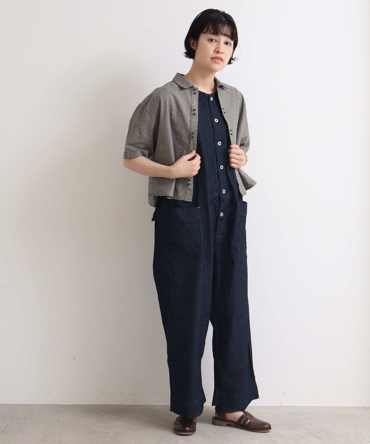 AMBIDEX Store △60s フレンチリネン boy shirt(F アカ): bulle de savon