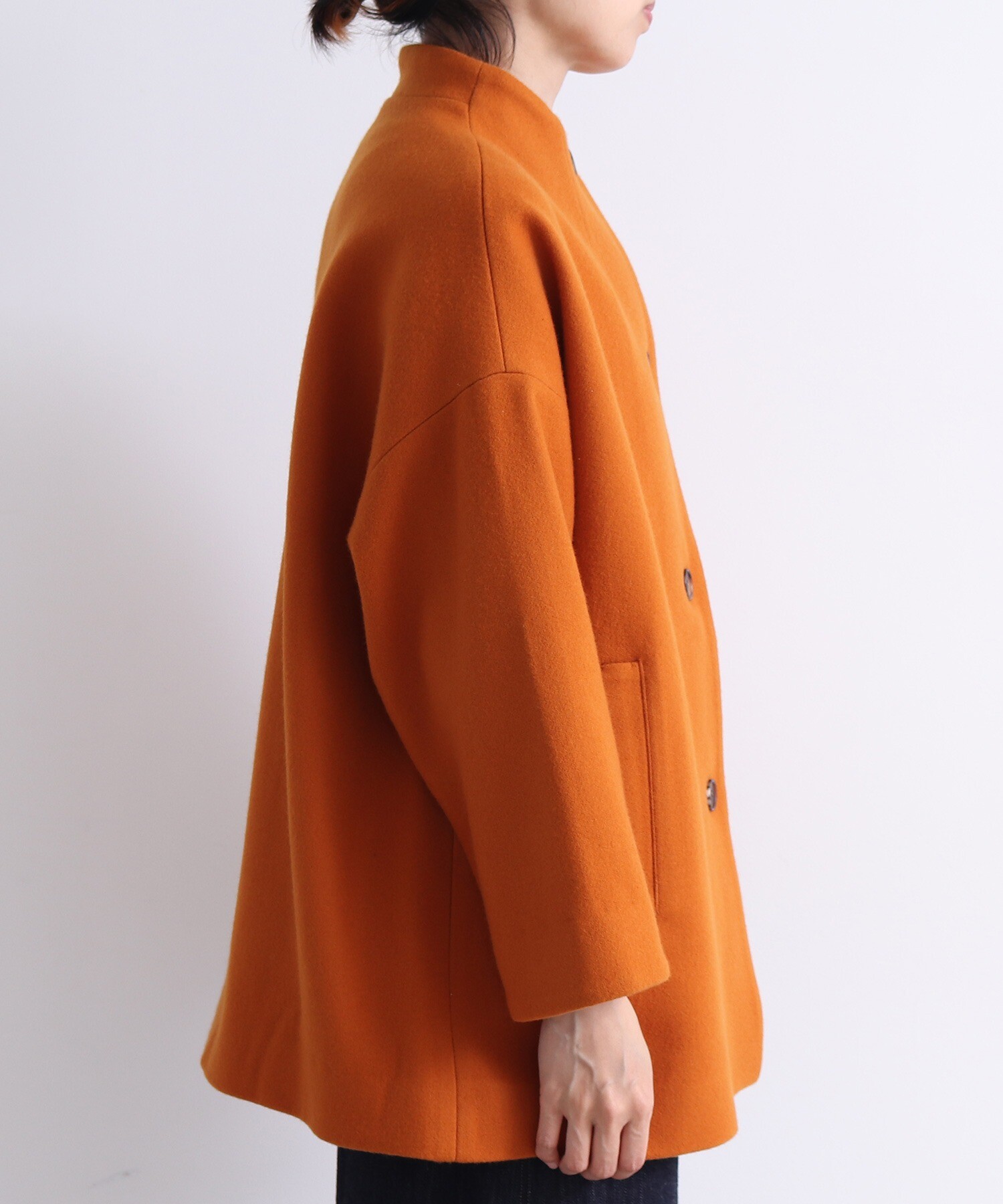 シングル コート ウール コーラルオレンジ45cm袖丈