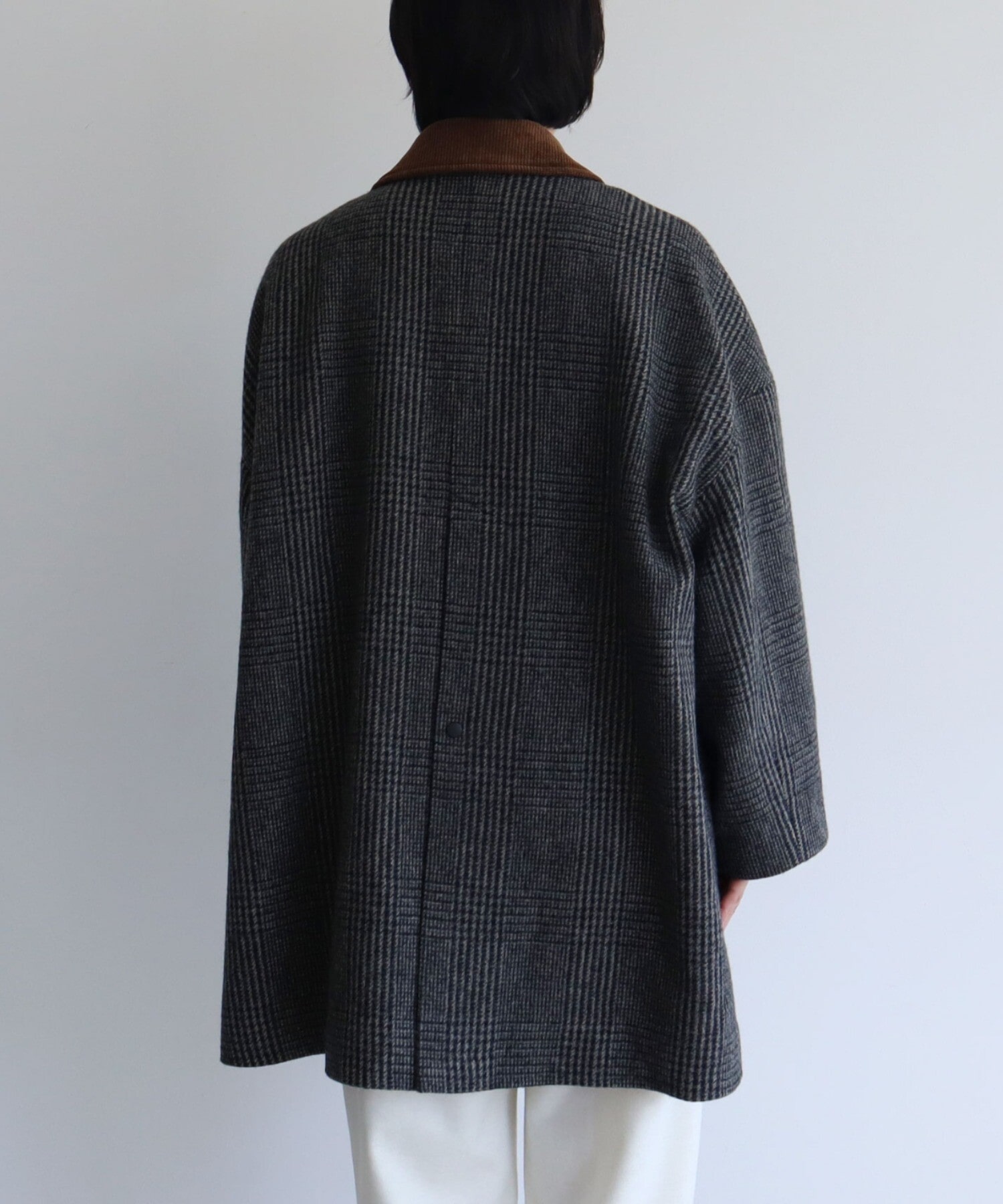 AMBIDEX Store △Wool/Check bal collar short コート(F チェック): yuni