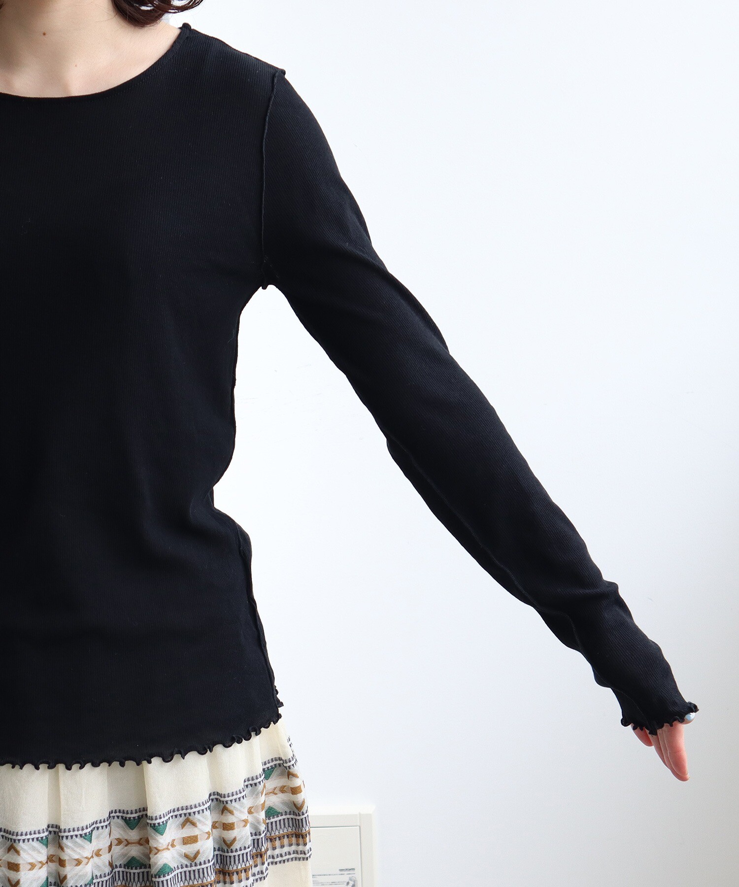 AMBIDEX Store △sheer/コットン テレコ long sleeve プルオーバー(F