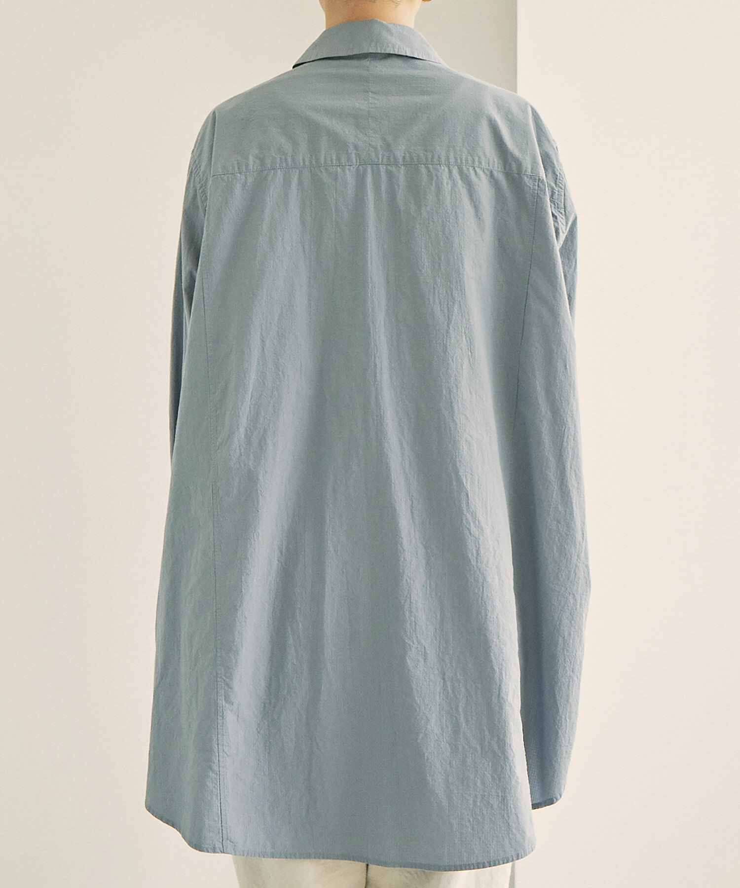 AMBIDEX Store △○ORGANIC RIP-STOP ポケSHIRTS(F BLUE GREY): FLAT