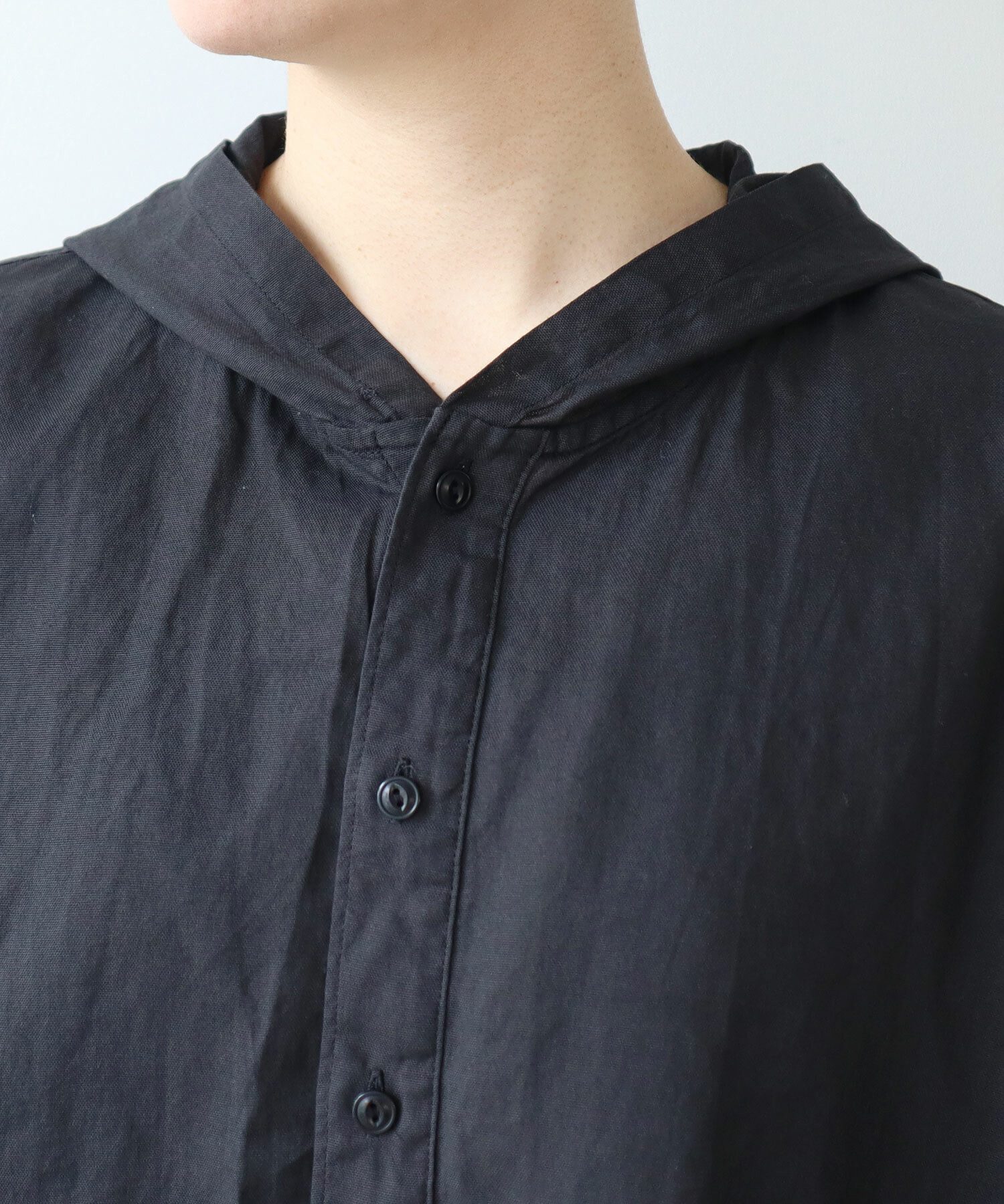 はやさん専用 AMBIDEX Store △○high twist OX 製品染 フードシャツ(F BLACK