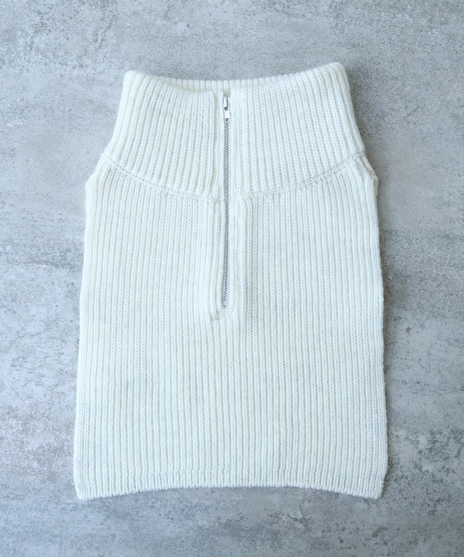 AMBIDEX Store ○WOOL/MOHAIR HALF-ZIP マフラー(F mix BROWN): buoybuoy