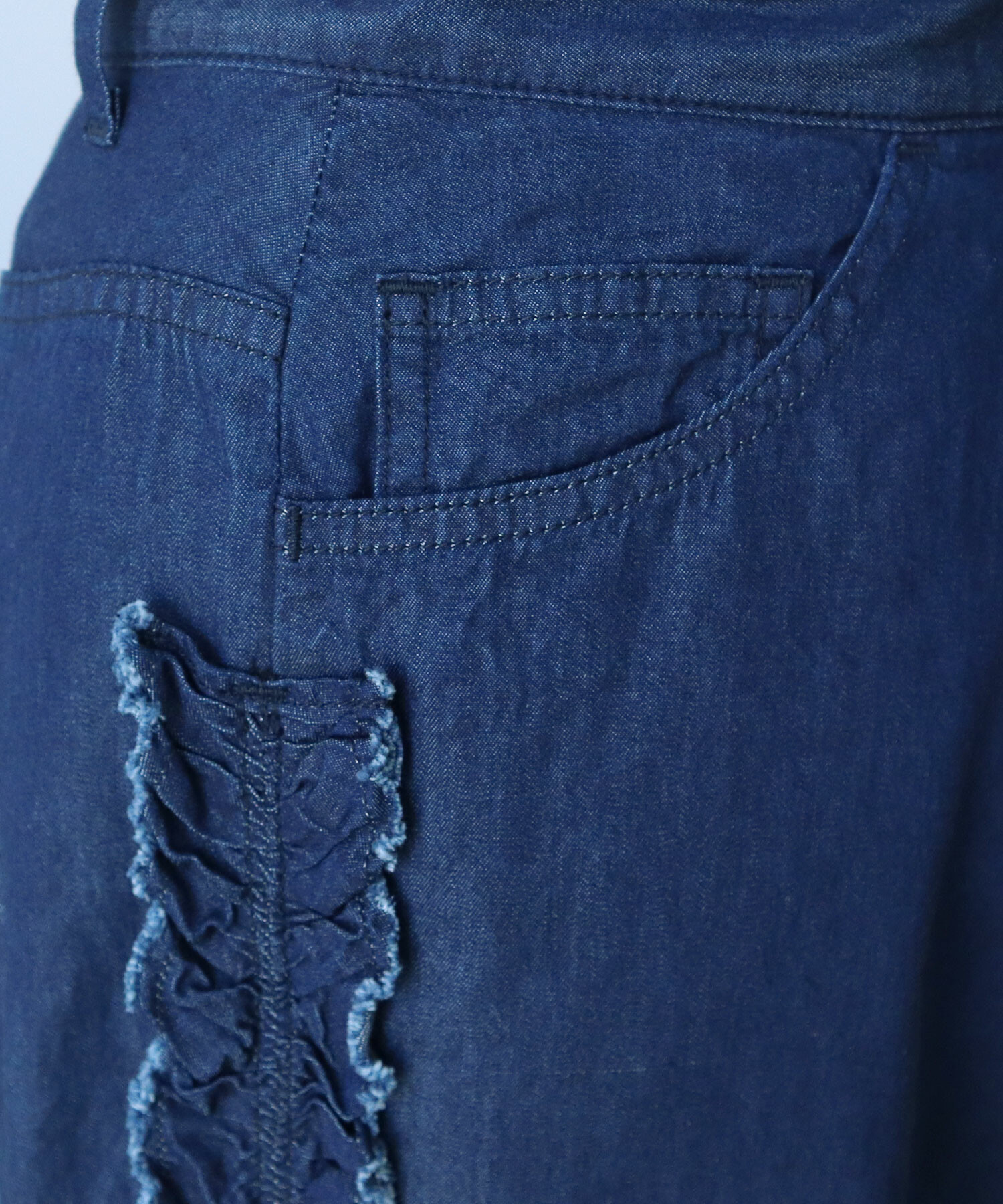 AMBIDEX Store △5.5oz LIGHT DENIM SIDE FRILL パンツ(F LIGHT BLUE