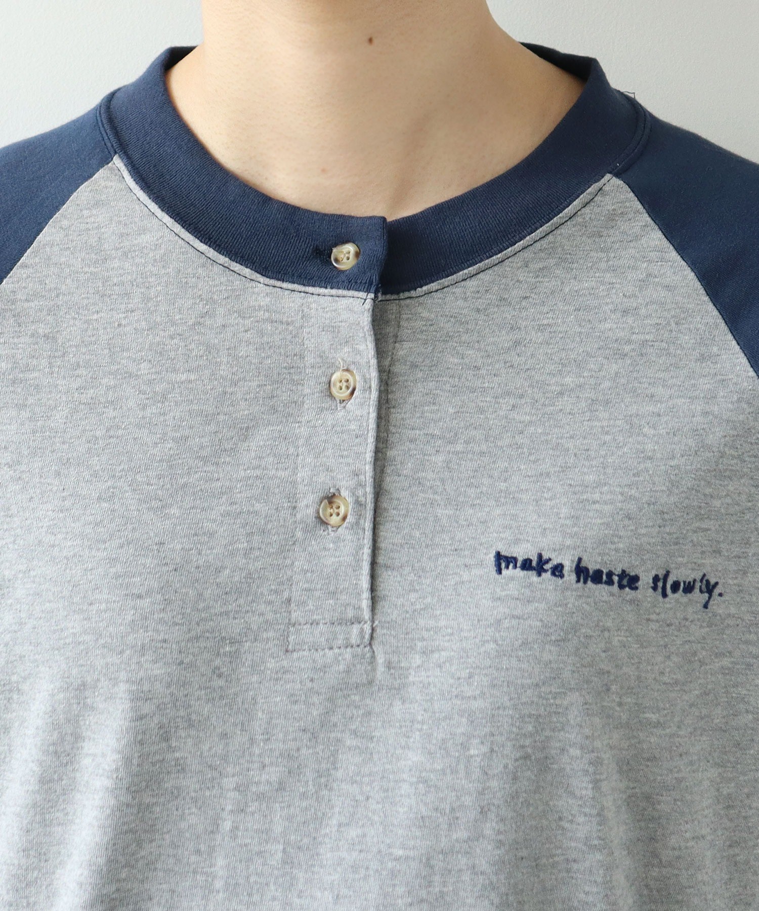 AMBIDEX Store ○make haste slowly 配色ラグランTシャツ(F