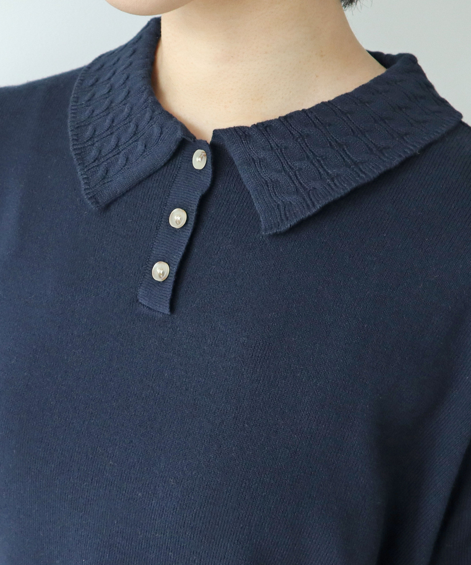 AMBIDEX Store ○【WEB別注カラー】強撚綿 ケーブル襟ポロシャツ(F 