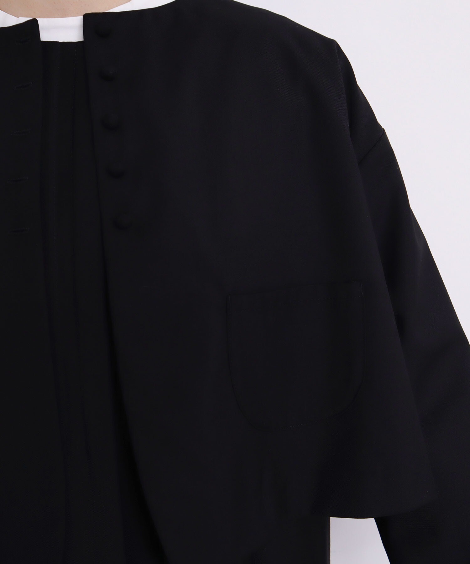 AMBIDEX Store ○ちびころボタン まるいお袖のジャケット(F グレー): l 