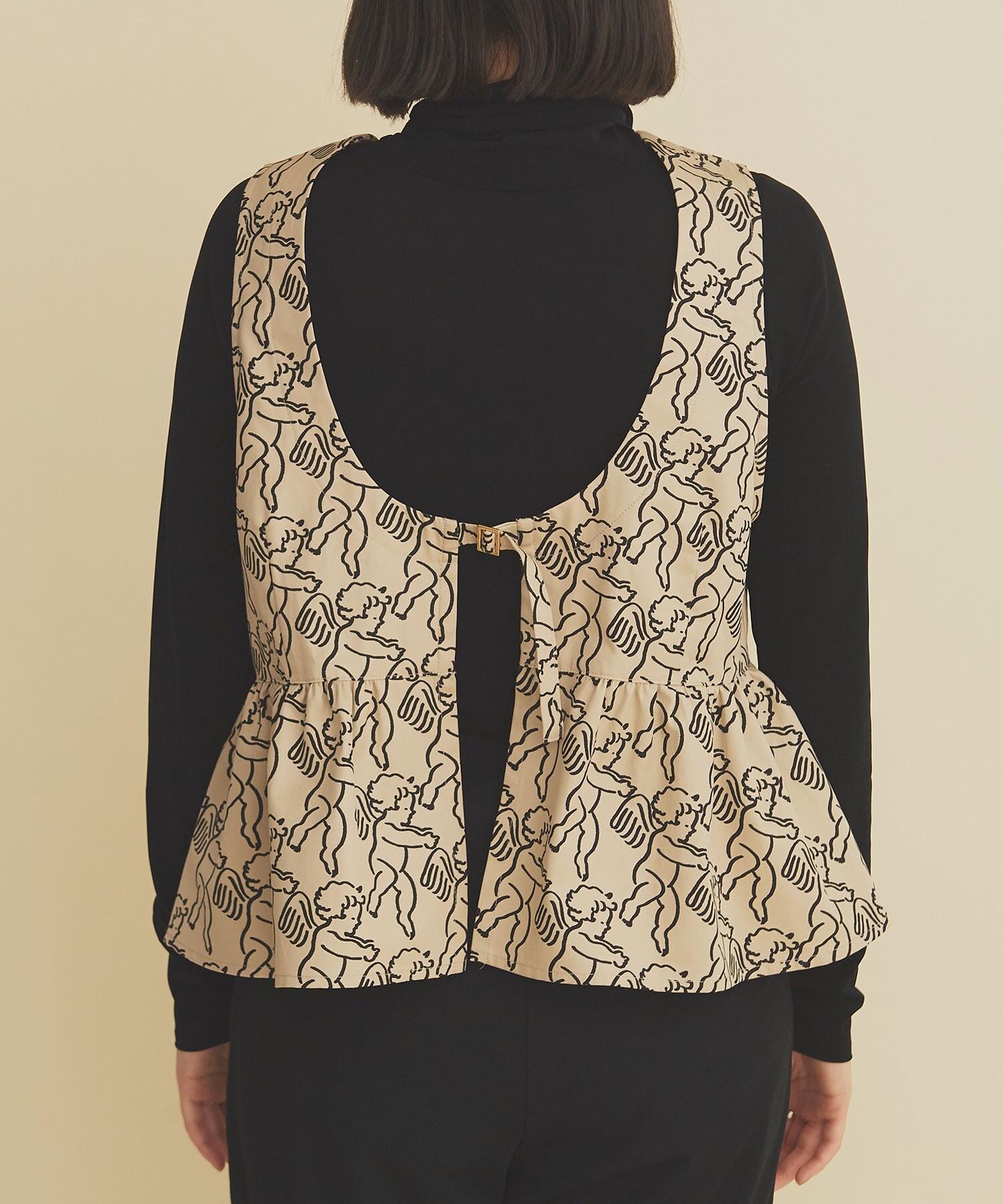 AMBIDEX Store ○ANGEL CHARM frill bustier blouse(F ベージュ): l 
