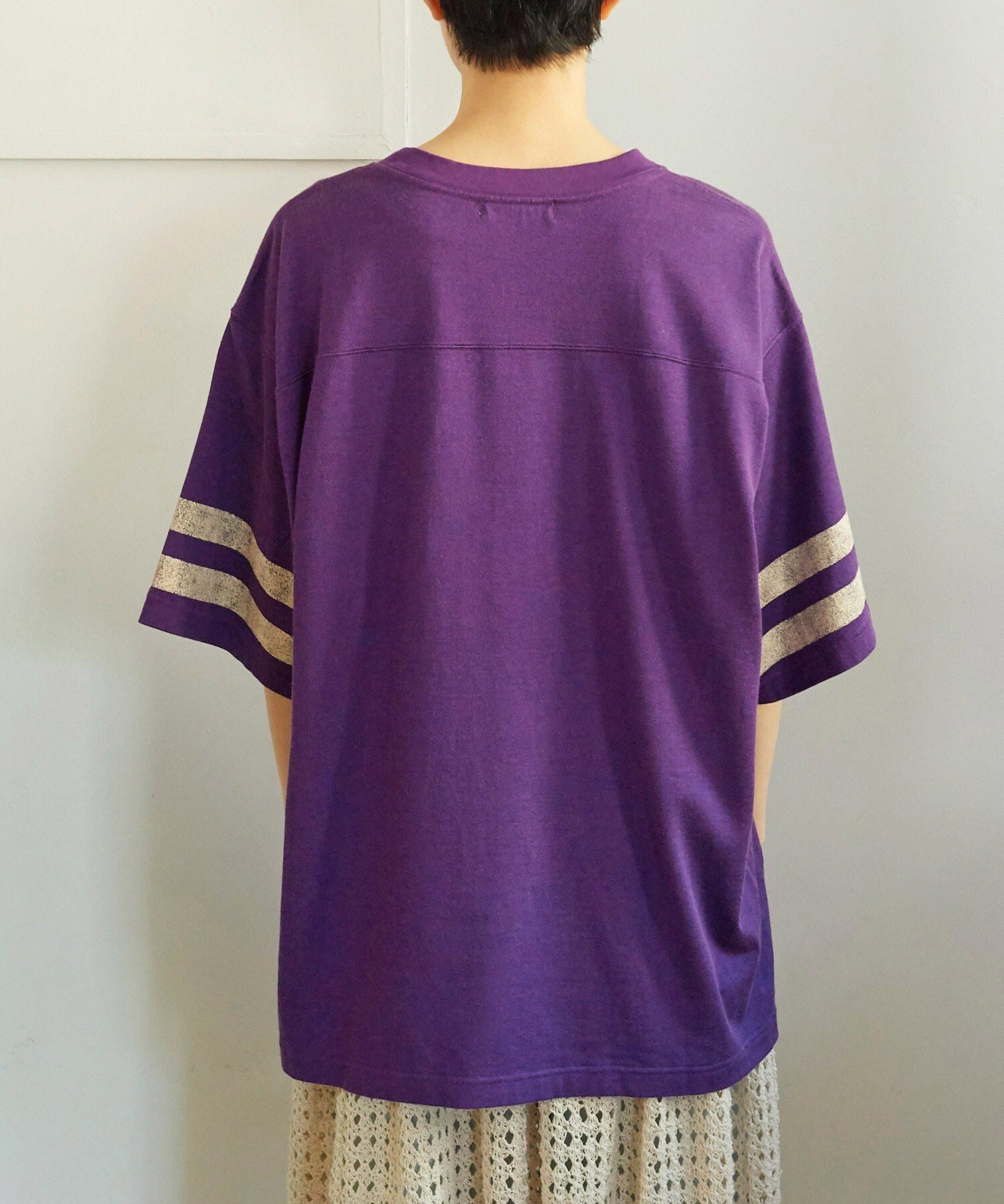 AMBIDEX Store ○Football Refine Jersey フットボールTシャツ(F パープル): Dot and Stripes  CHILD WOMAN