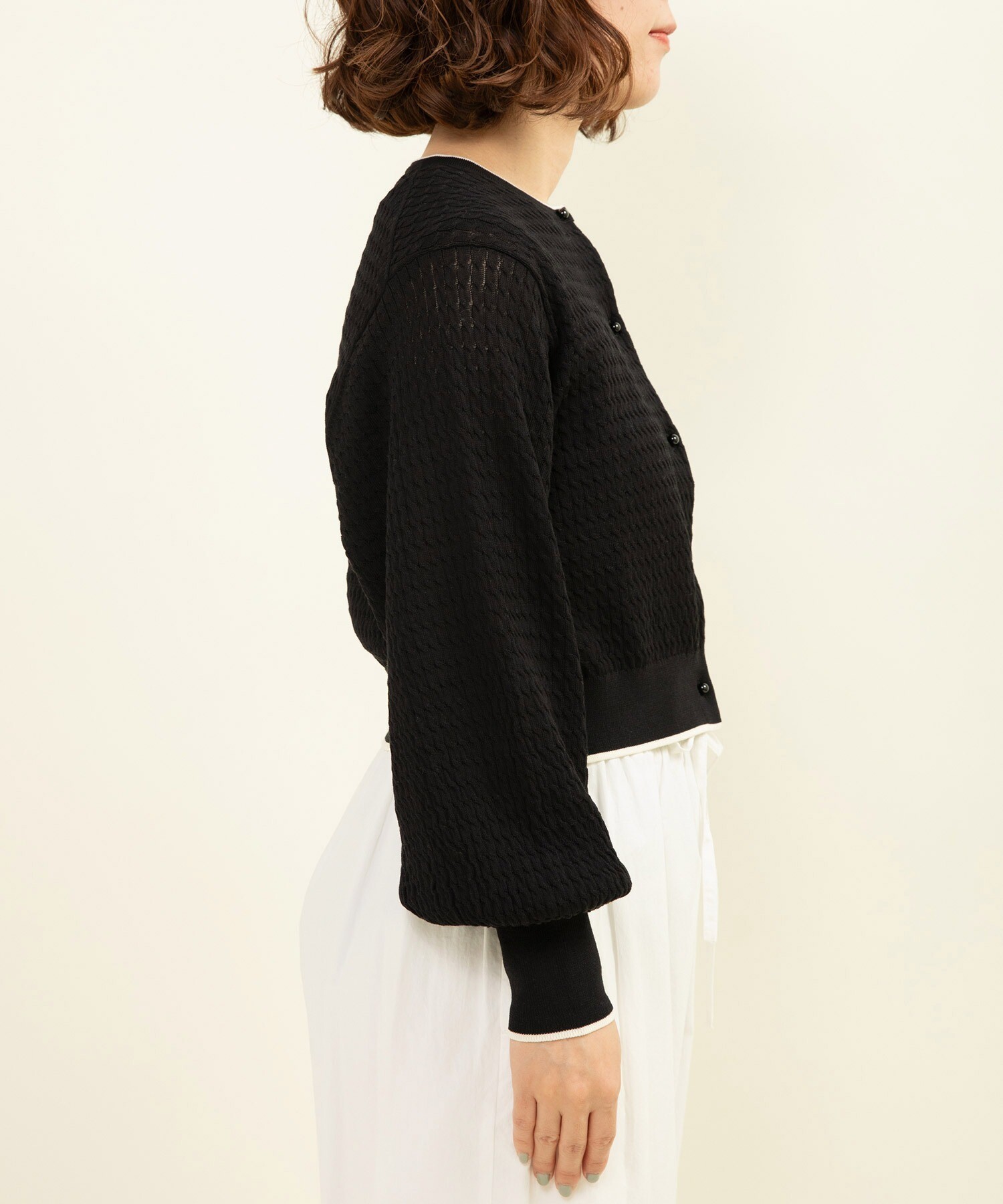 AMBIDEX Store ○coolcottonケーブル編み ショートクルーネック AMBIDEX Store ○coolcottonケーブル編み ショートクルーネック