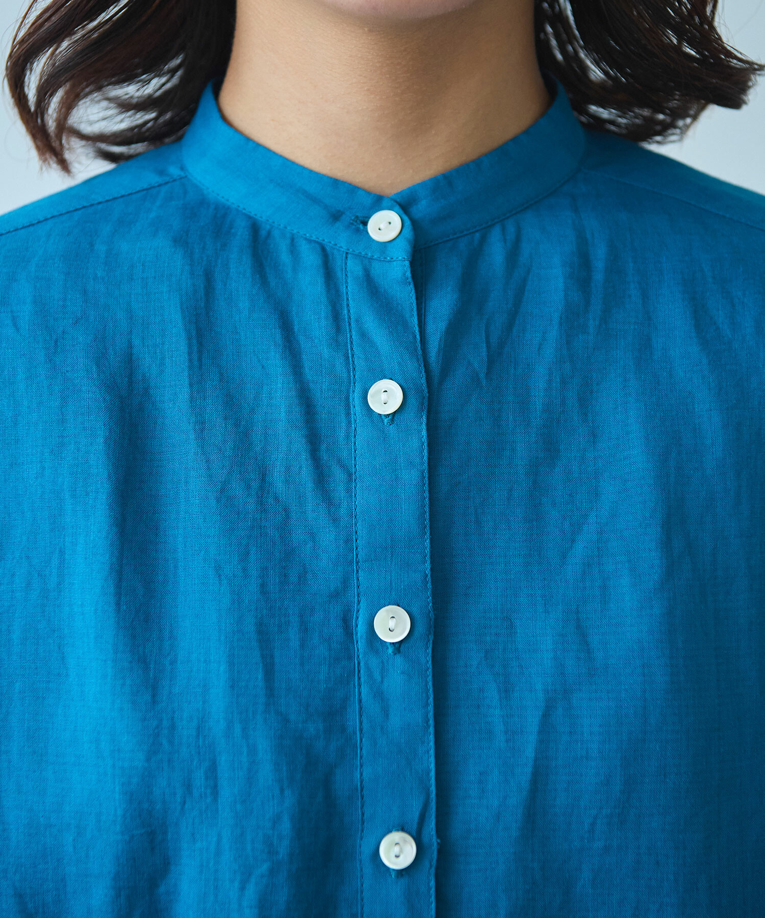 AMBIDEX Store 〇 Ramie ショート ブラウス(F クロ): bulle de savon