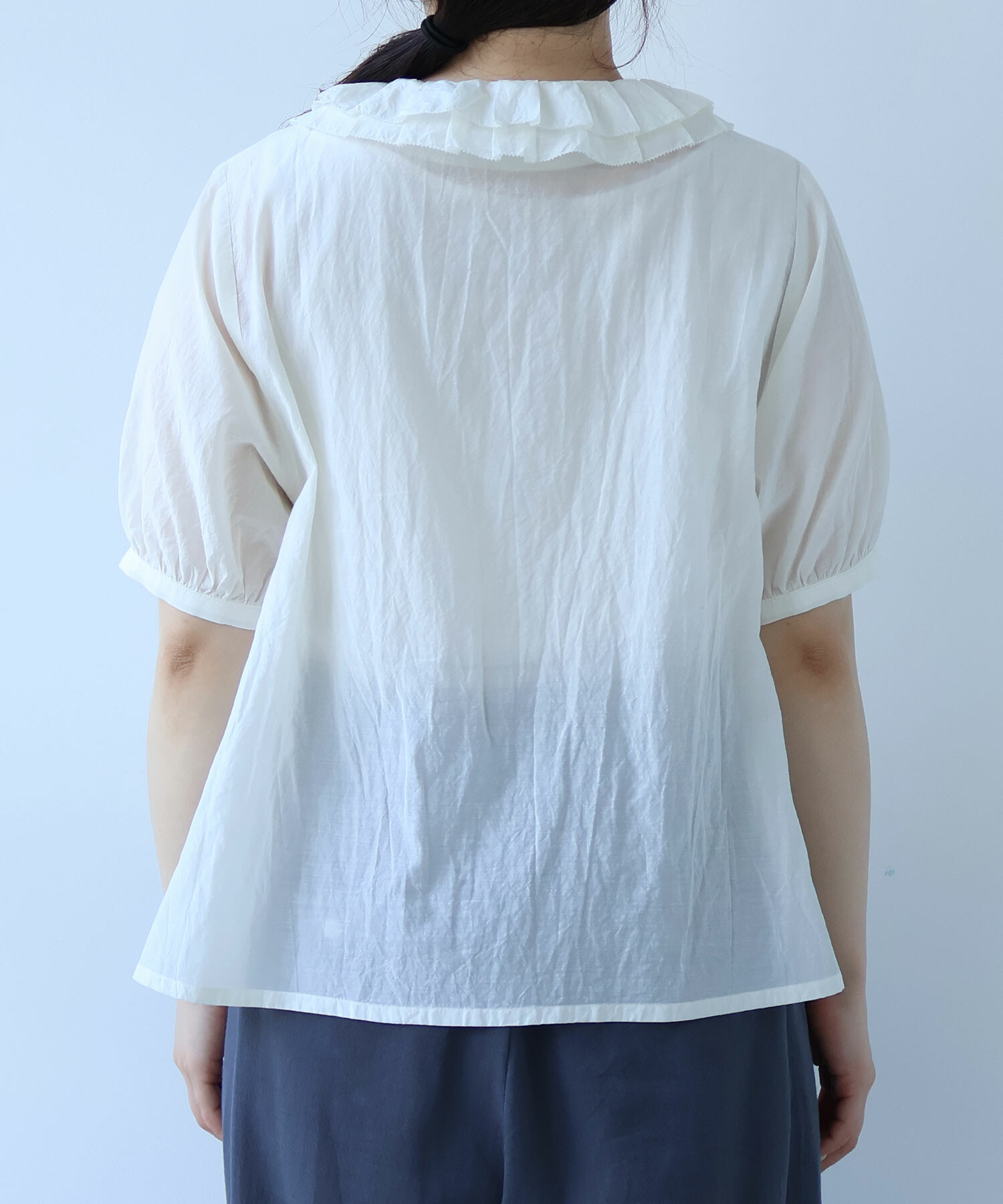 AMBIDEX Store ○ コットン / キュプラ ローンIBK 半袖 bebe ブラウス