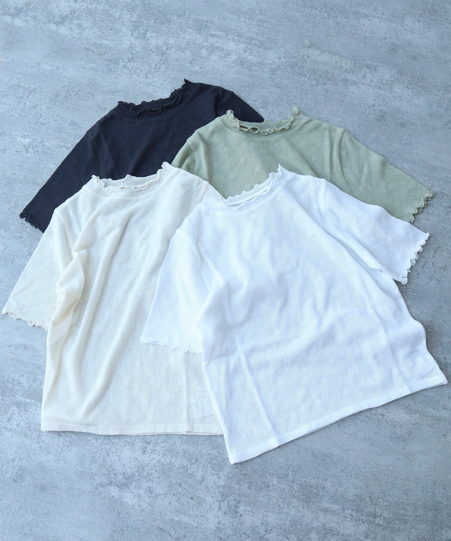 Rene◆半袖トップス/アセテート/RED/フロント下引っ掛け有り セール】フロントリボンメロー半袖トップス（ニット/セーター