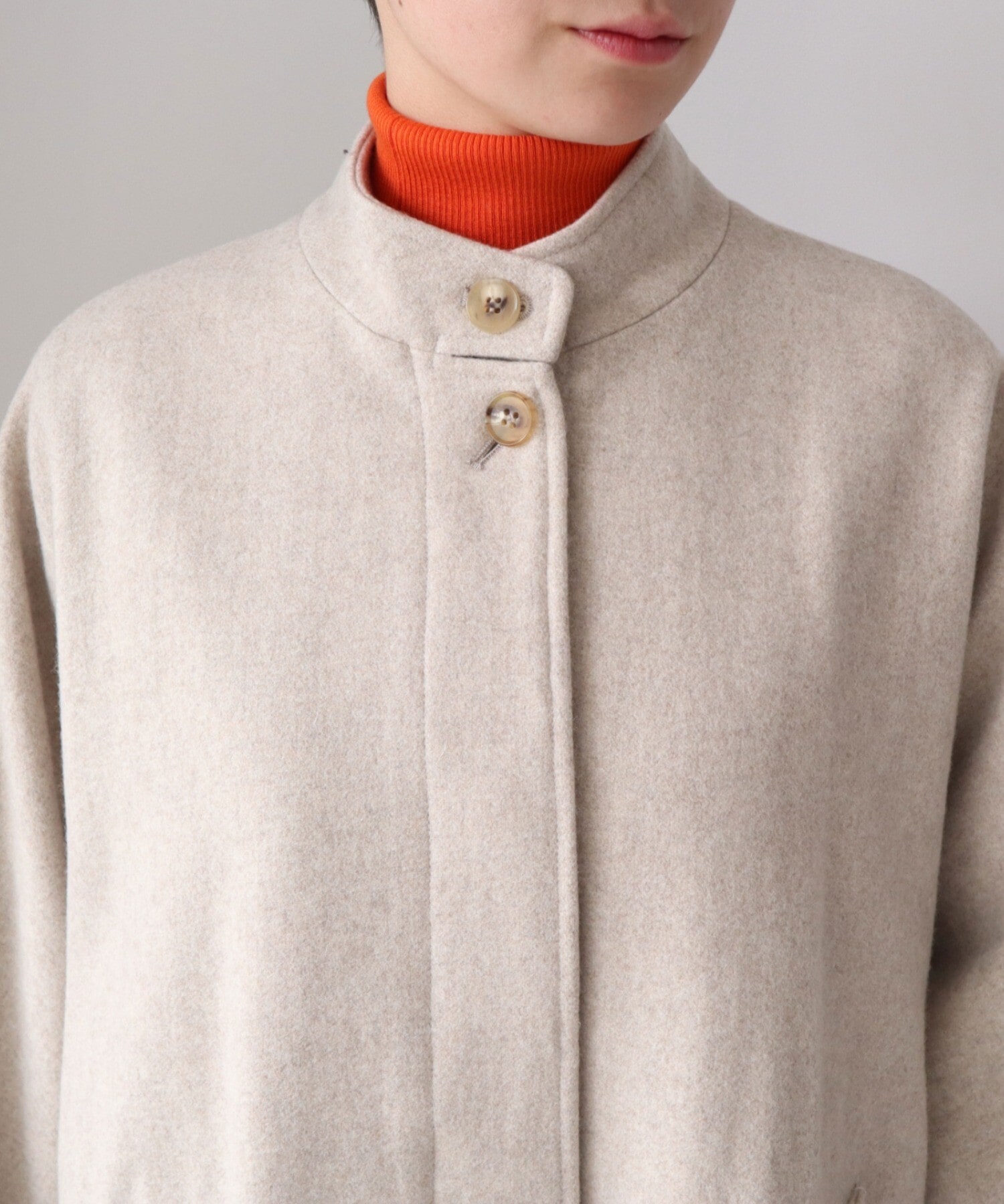 stand collar wool