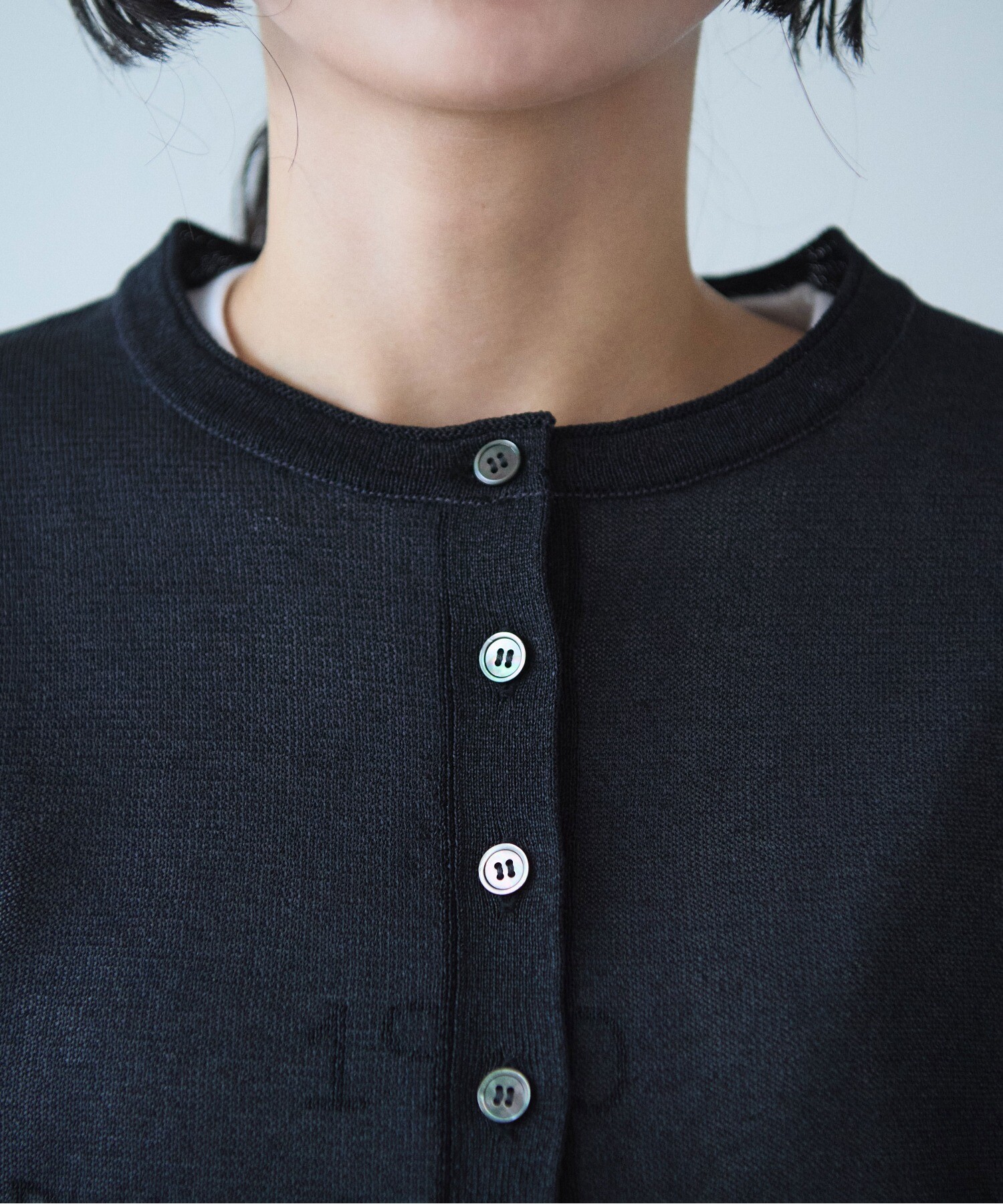 yuni ＊カーディガン ＊黒(写真2) AMBIDEX Store 12G和紙/Polyester カーディガン(F ミントブルー): yuni
