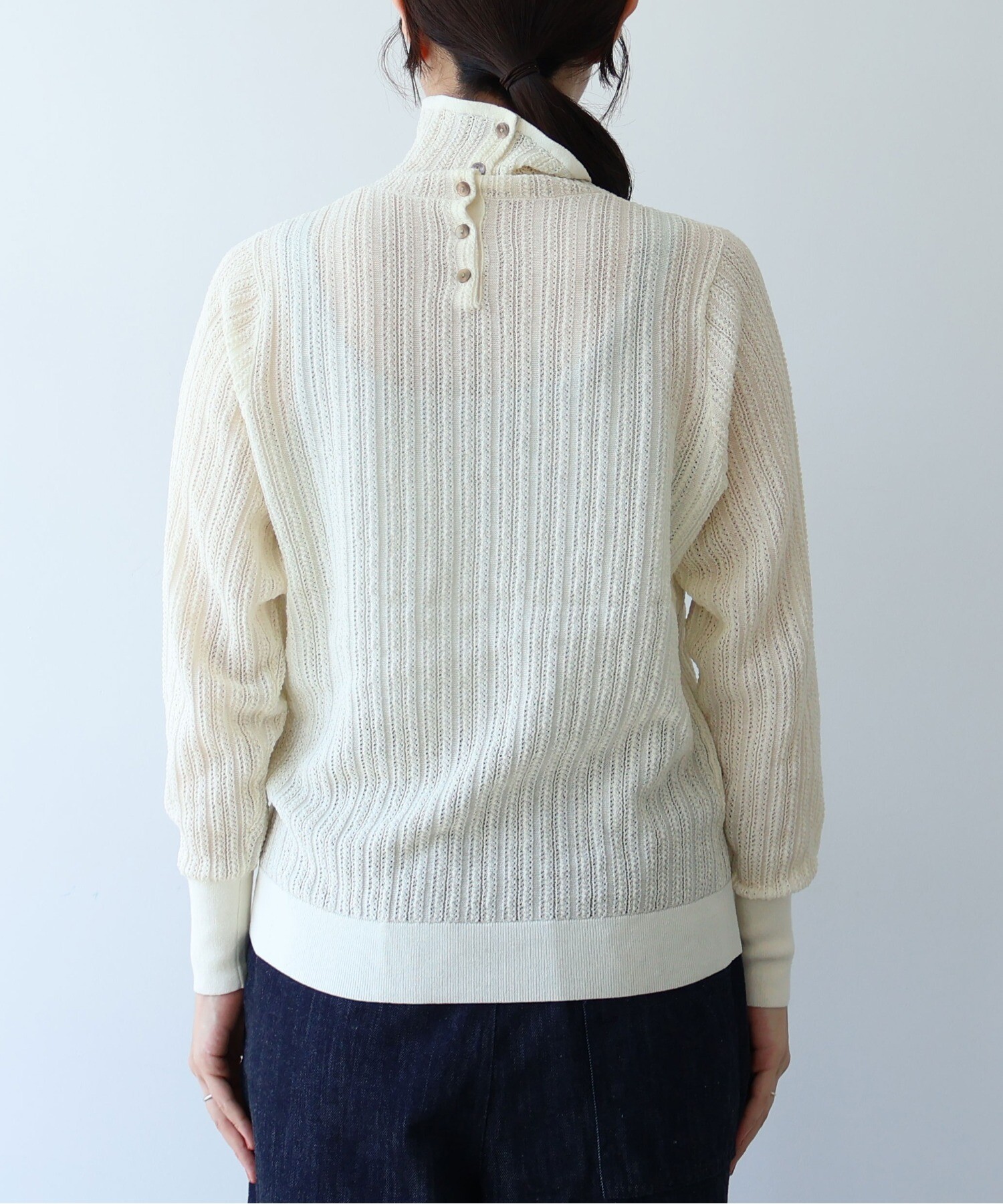 アユ。アユ。様　　新品　BURBERRYLONDON　ニット　size2 AMBIDEX Store 【予約販売】○コットン/ナイロン sheer stripes
