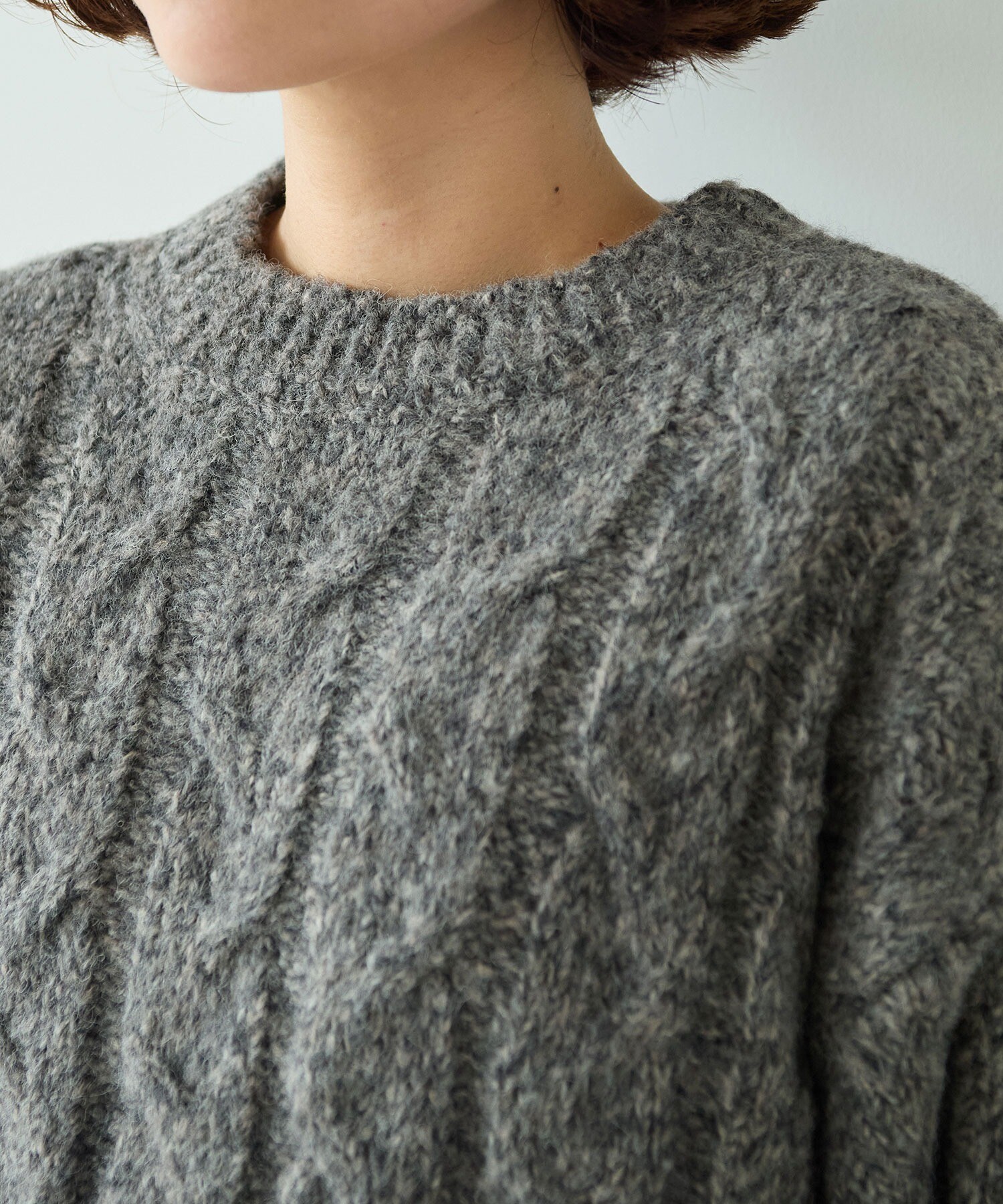 AMBIDEX Store ○malibo mix ウール アラン編みプルオーバー(F チャ): yuni